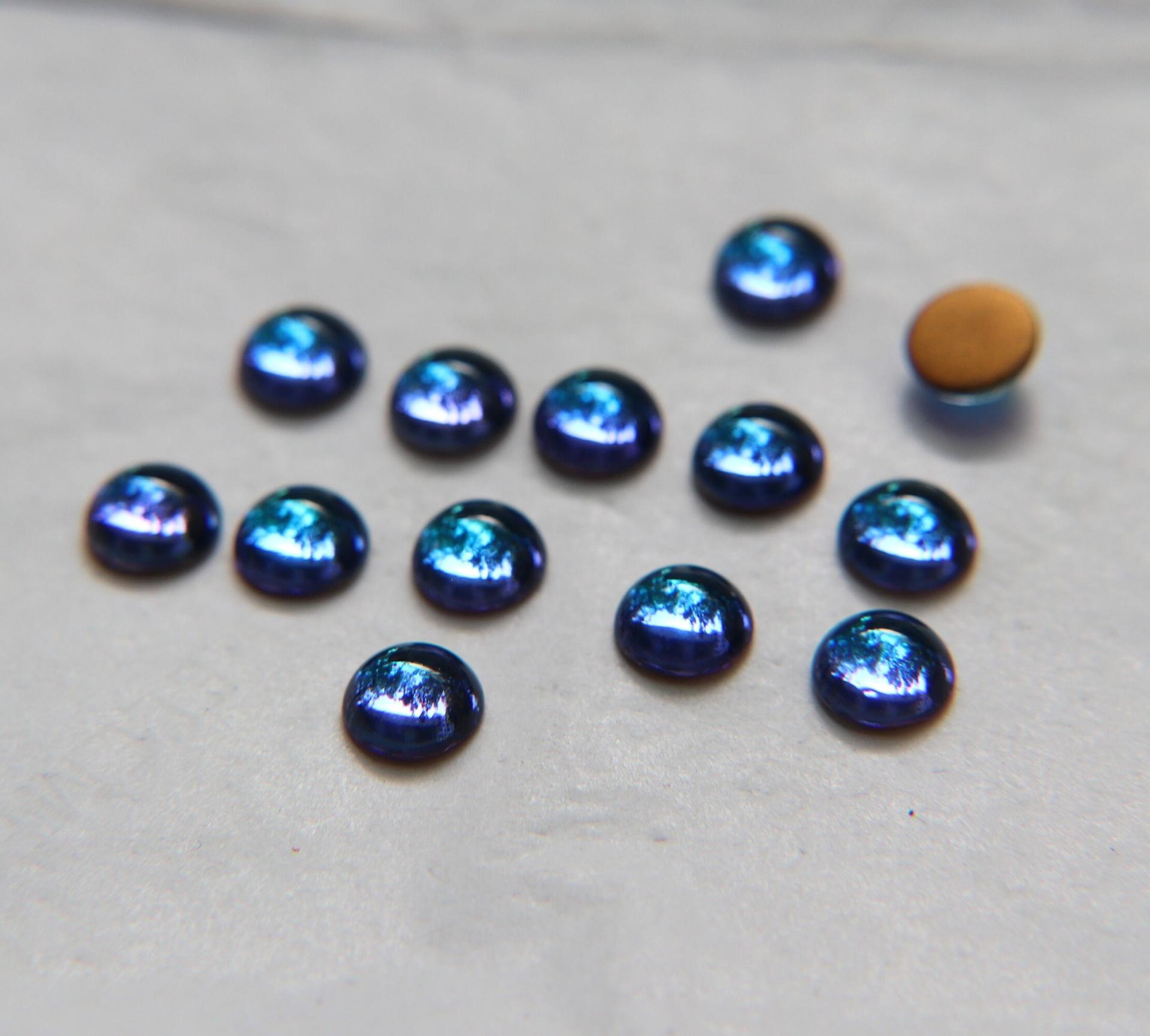 Swarovski 7 mm Vintage in Vitrail Medium Flat Back Oval Cabochon Cabs in Crystal foiled 6/12/36/72/144 Pieces