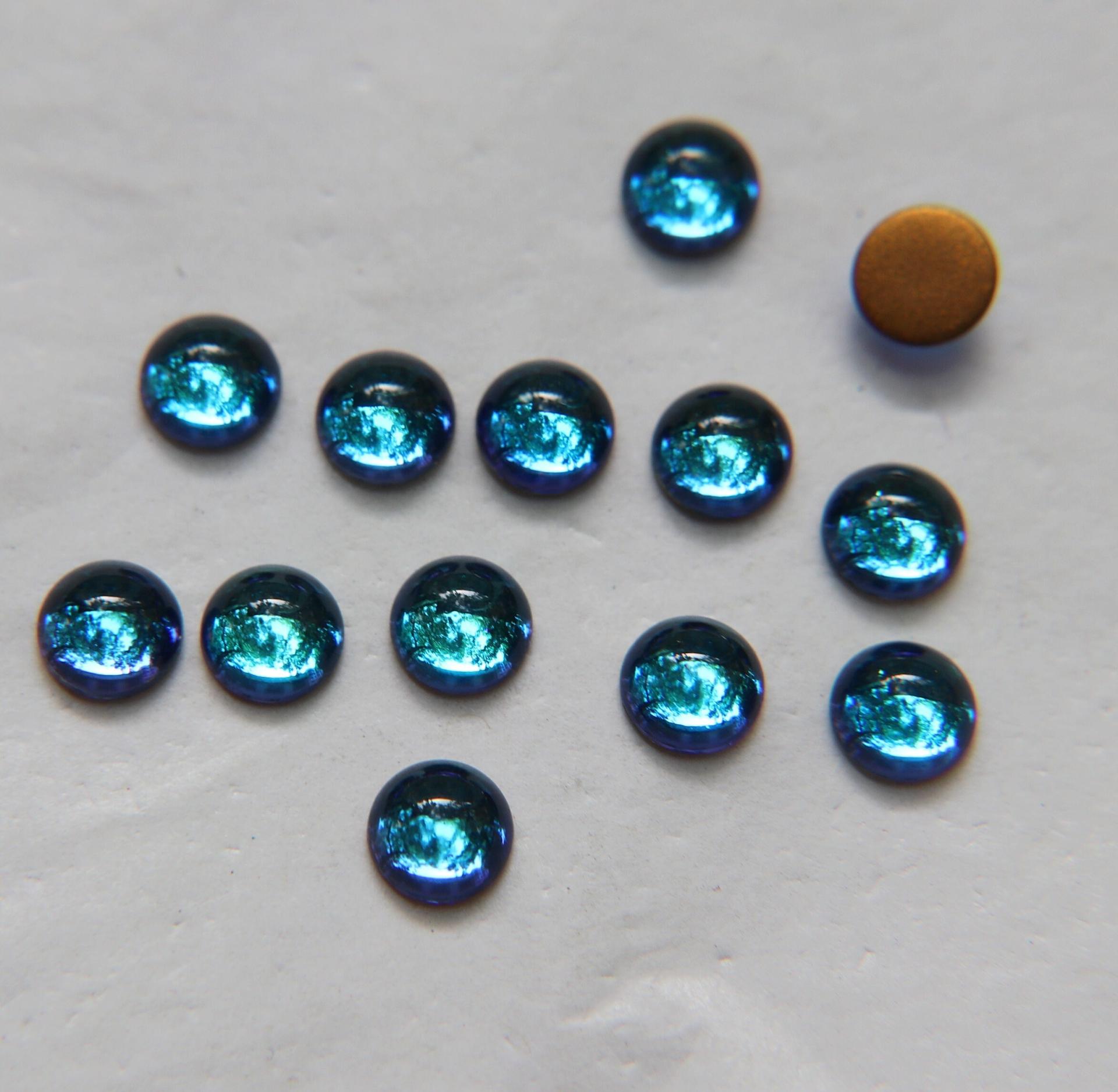 Swarovski 7 mm Vintage in Vitrail Medium Flat Back Oval Cabochon Cabs in Crystal foiled 6/12/36/72/144 Pieces