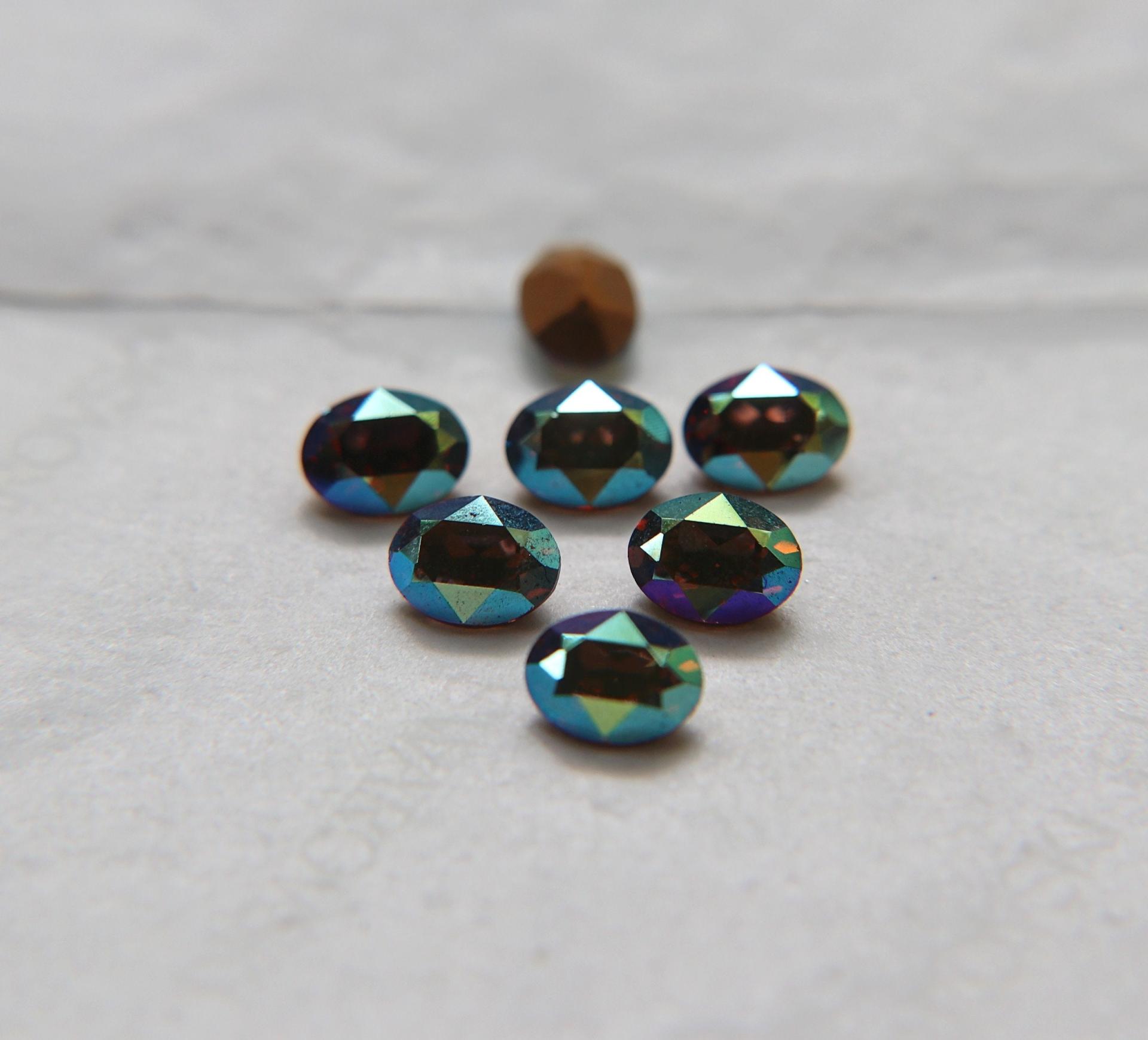 Vintage Swarovski 8x6 mm Oval Shape 4128/4100 Premier Crystal Rhinestones 6/12/36/72/144 Pieces gemstones, jewlery making, color zirconium