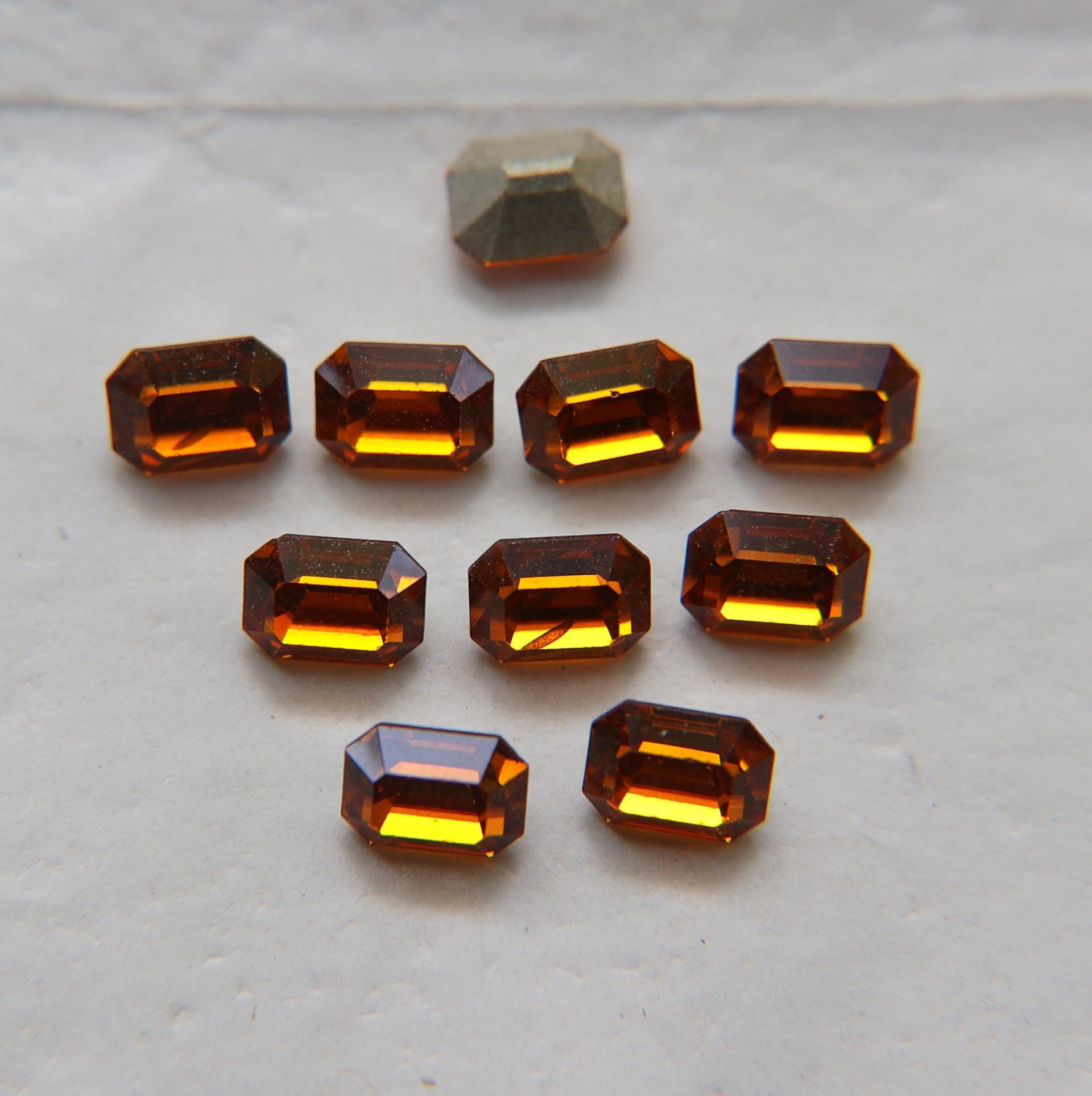 Vintage Swarovski 8x6 mm Topaz Octagon Shape crystal clay article 4600 Premier Crystal Rhinestones 6/12/36/72/144 Pieces gemstones