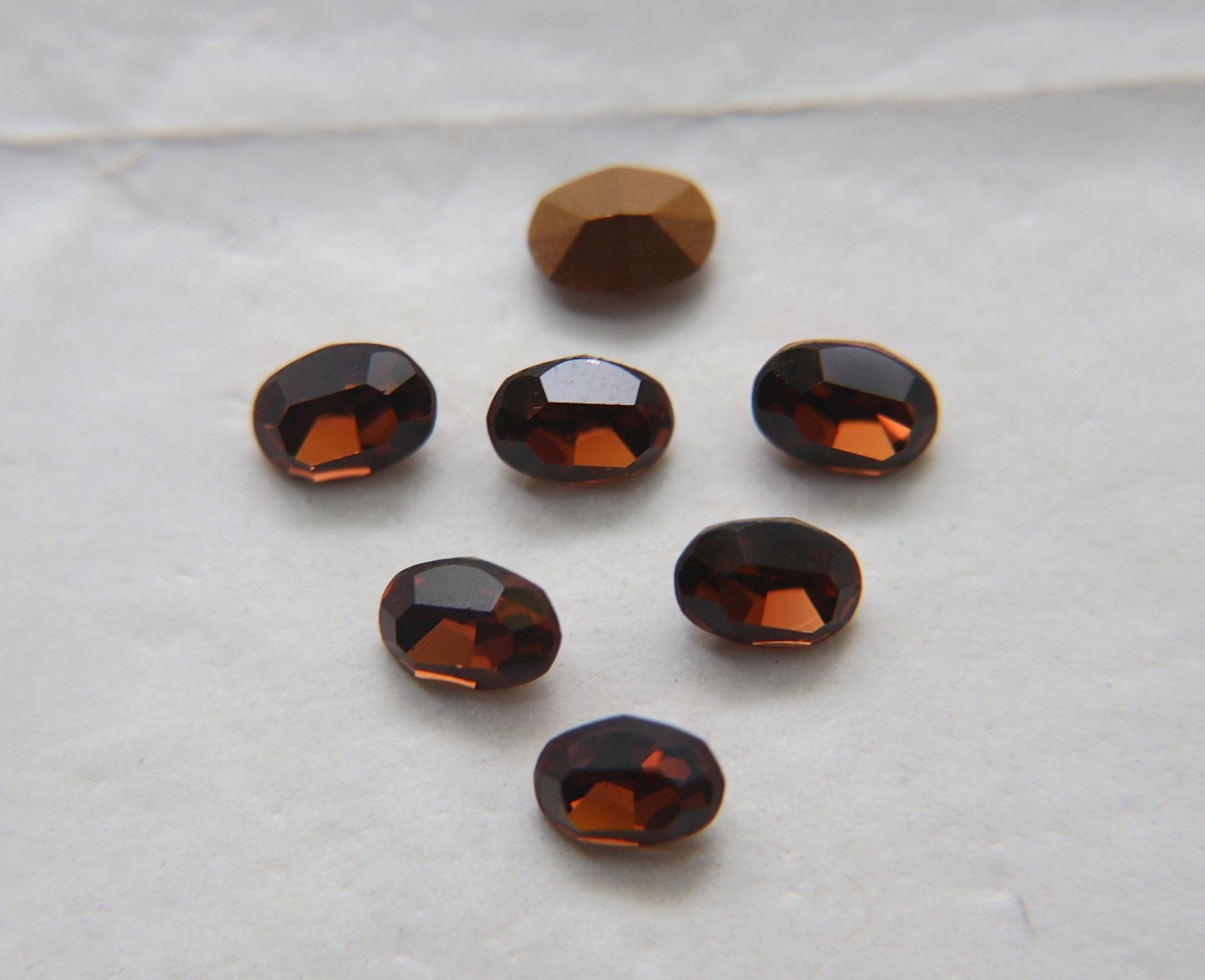 Vintage Swarovski 7X5 mm Smoked Topaz Oval Shape 4128/4100 Premier Crystal Rhinestones 6/12/36/72/144 Pieces gemstones, jewlery making