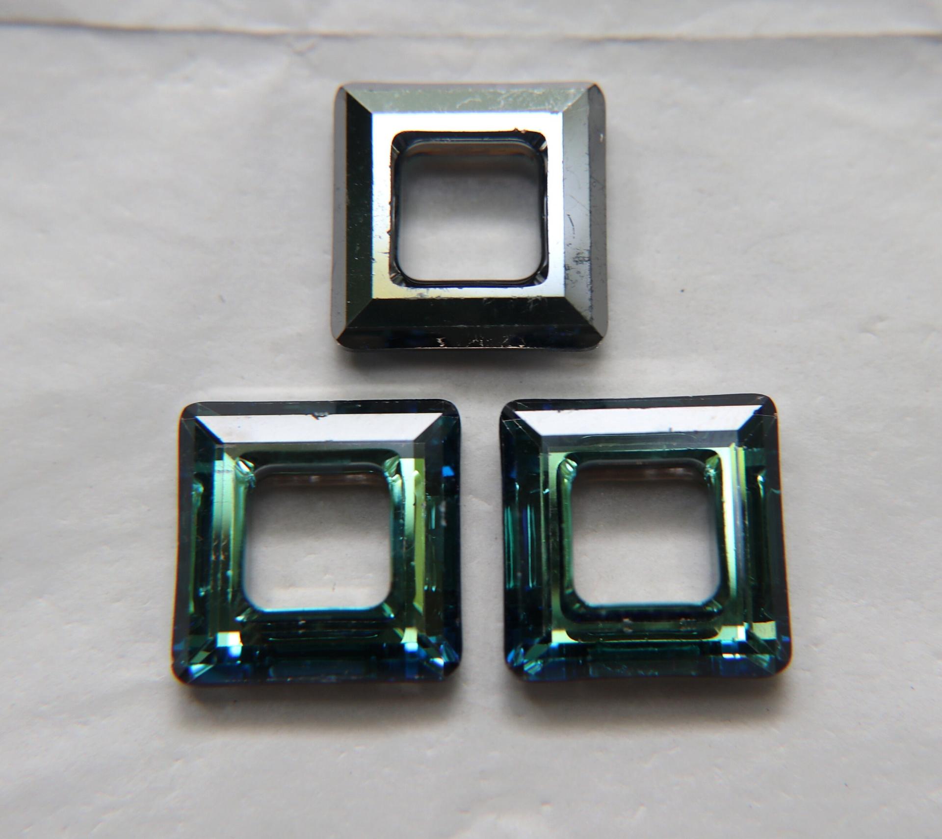 Swarovski Bermuda Blue 4439 Square 20 mm 1/2/4/8 Pieces fancy stones, jewelry making, craft supply