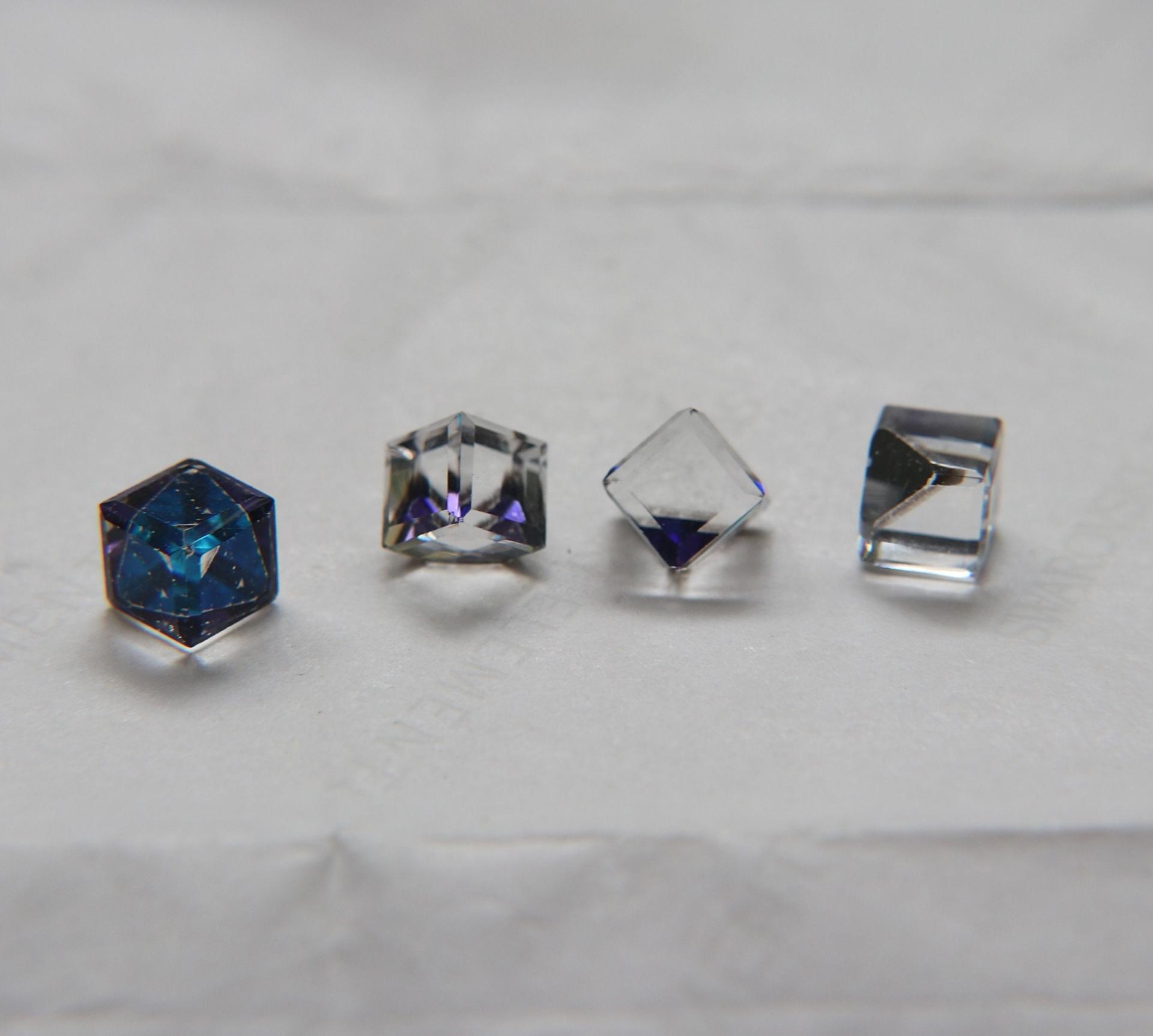 6MM Vintage Swarovski crystal stones in cut corner cube fancy stone 4841 Austrian lead crystal rhinestones