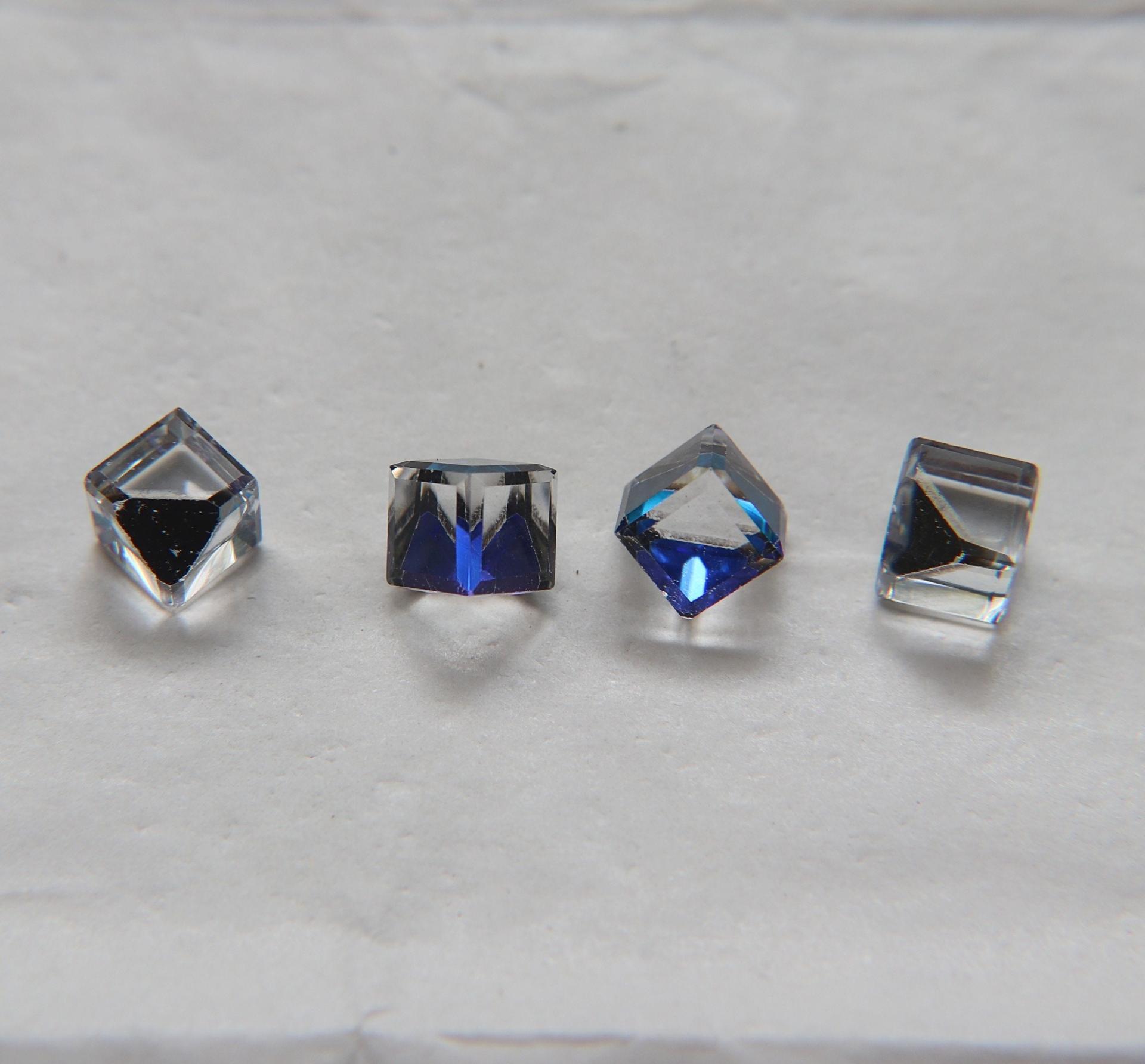 6MM Vintage Swarovski crystal stones in cut corner cube fancy stone 4841 Austrian lead crystal rhinestones