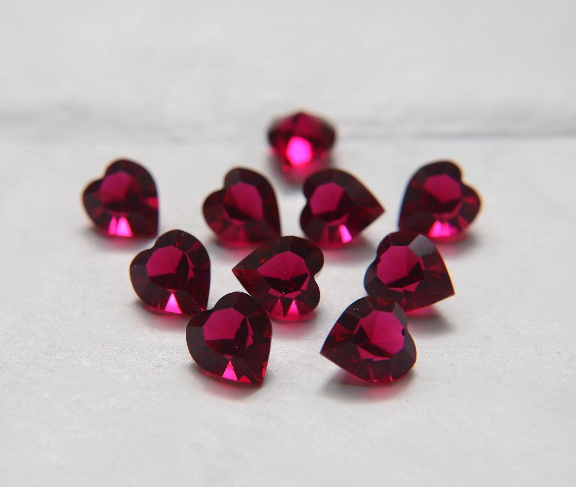 Swarovski Vintage Heart Rhinestones - 11X10.5 mm in Ruby unfoiled 12/24/48 Pieces fancy stones, jewelry making