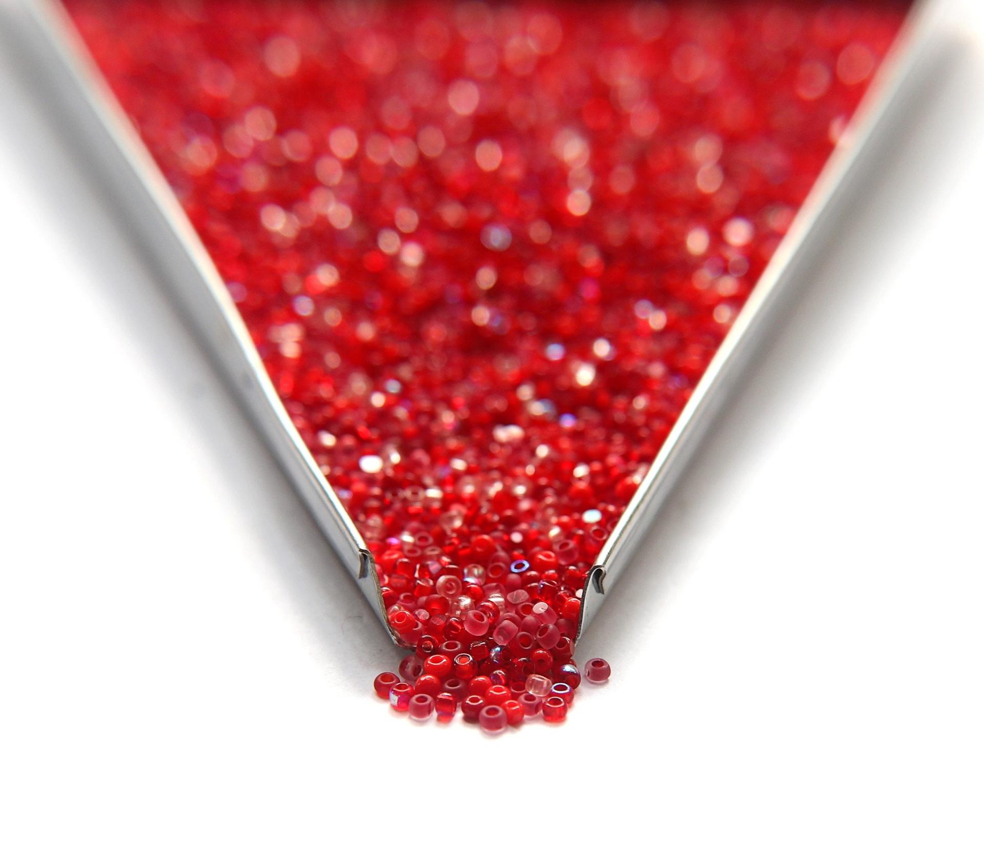 11/0 13/0 True cuts Charlotte Beads Ruby Red Mix Beads 10/20/50/250/500 Grams PREMIUM SEED BEADS, Native Supply, beads soup, mix seed beads