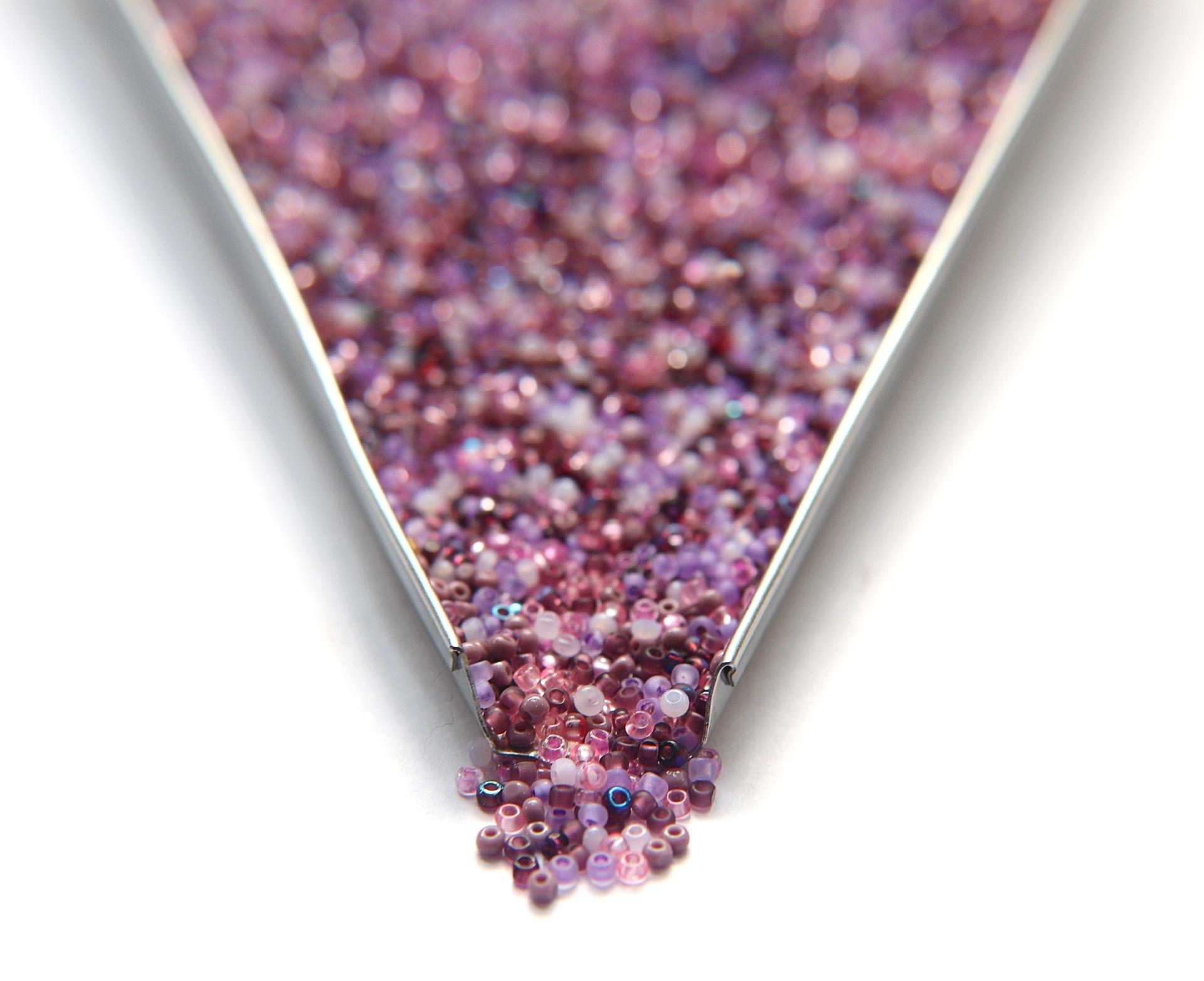 11/0 True cuts Charlotte Beads Purple Lilac Lavender Mix Beads 10/20/50/250/500 Grams PREMIUM SEED BEADS, Native Supply, beads soup, mix