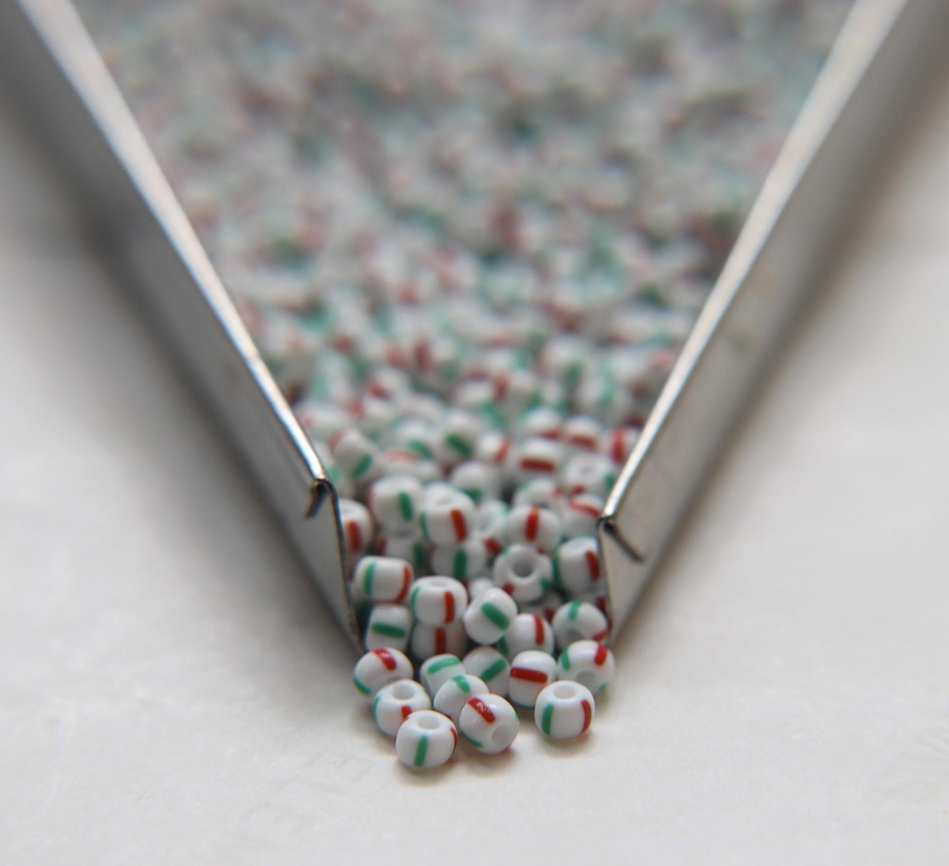 8/0 Transparent Stripes SEED BEADS PRECIOSA Traditional Czech Beads™ (13 Colors) mix beads, embroidery materials, craft supplies, native