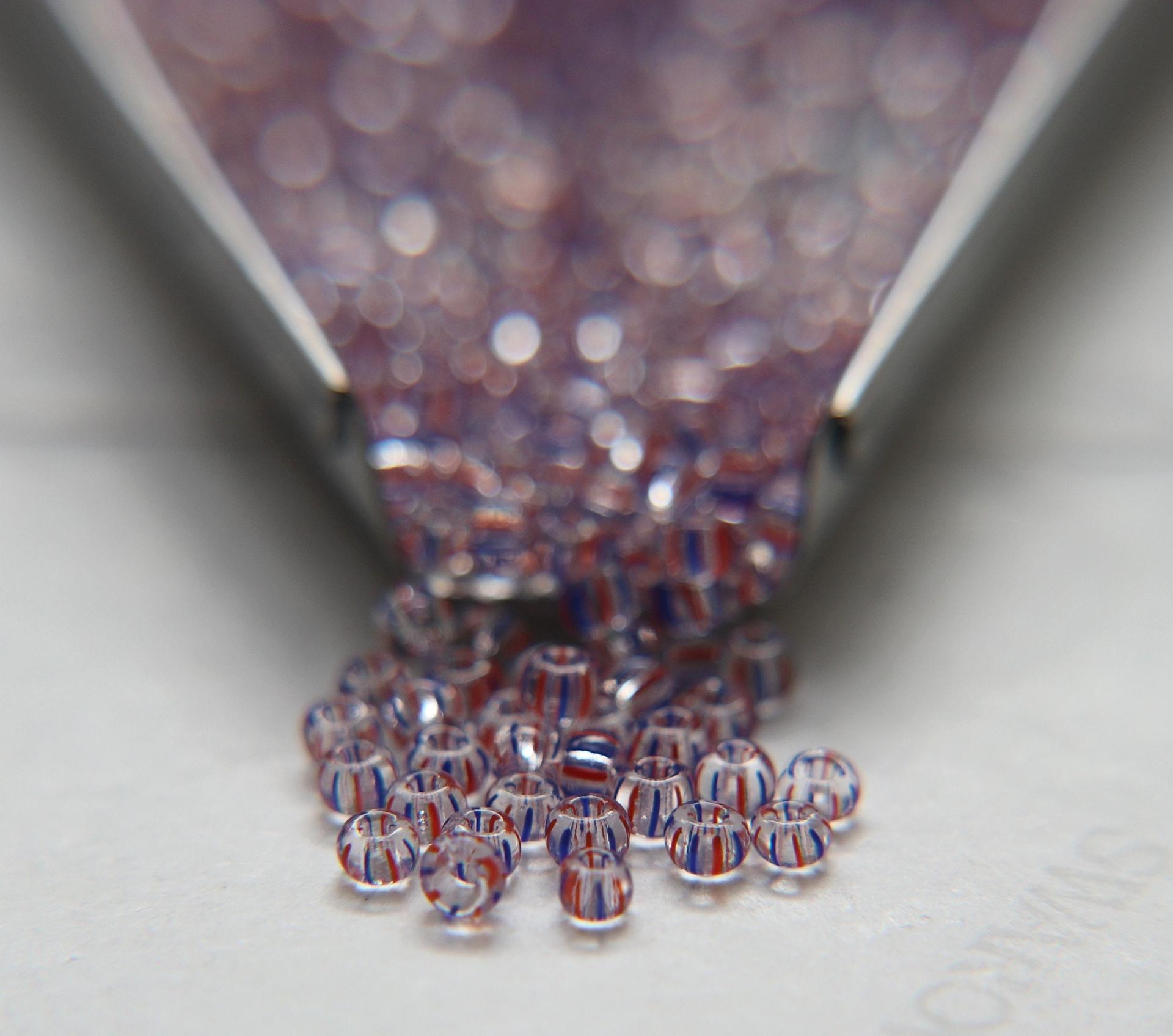 8/0 Transparent Stripes SEED BEADS PRECIOSA Traditional Czech Beads™ (13 Colors) mix beads, embroidery materials, craft supplies, native