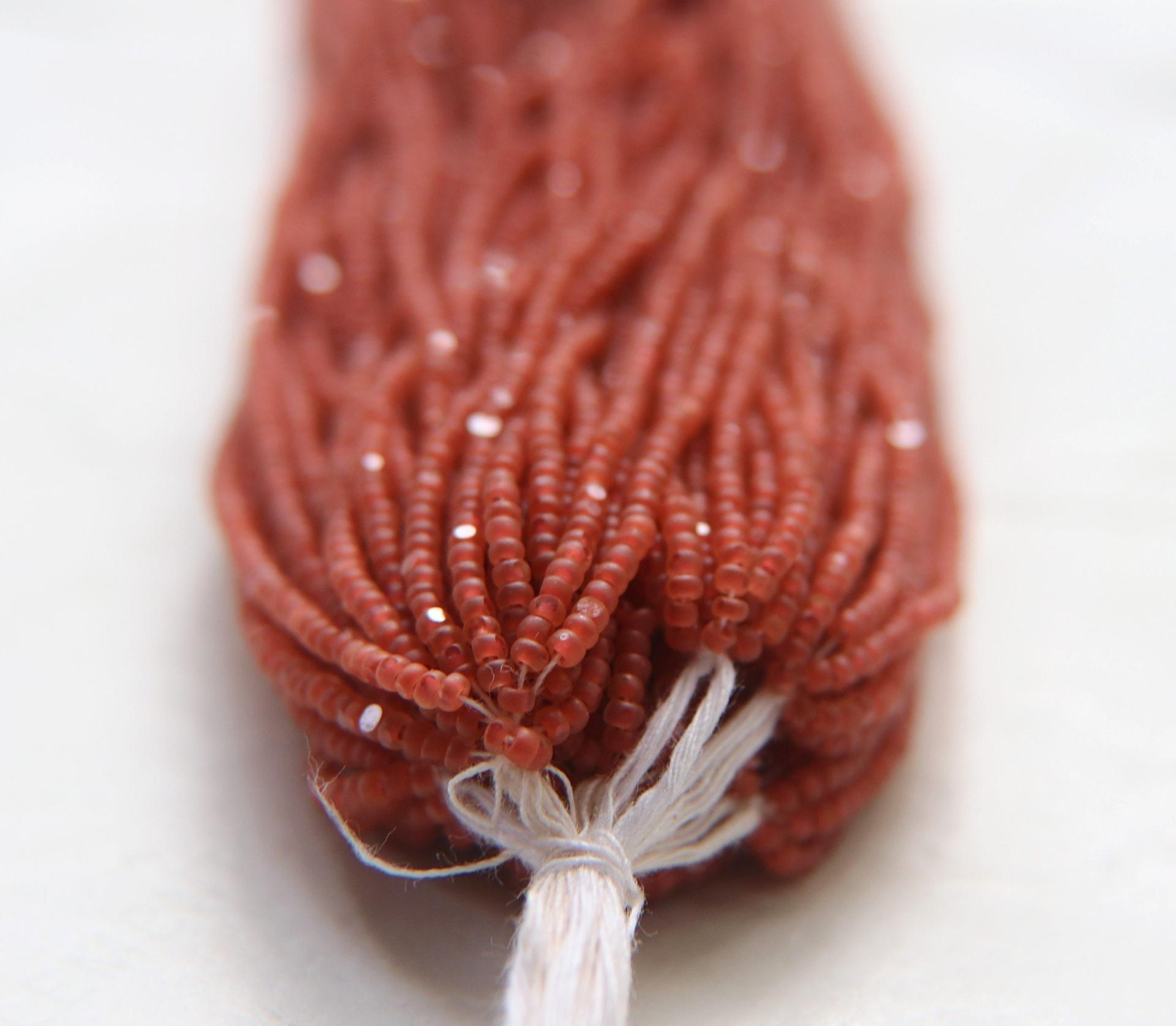 11/0 Hanks Charlotte Cut Beads Crystal Matt Vintage Rose Lined 1/5/25/50/100 Hanks PREMIUM SEED BEADS, Native Supplies