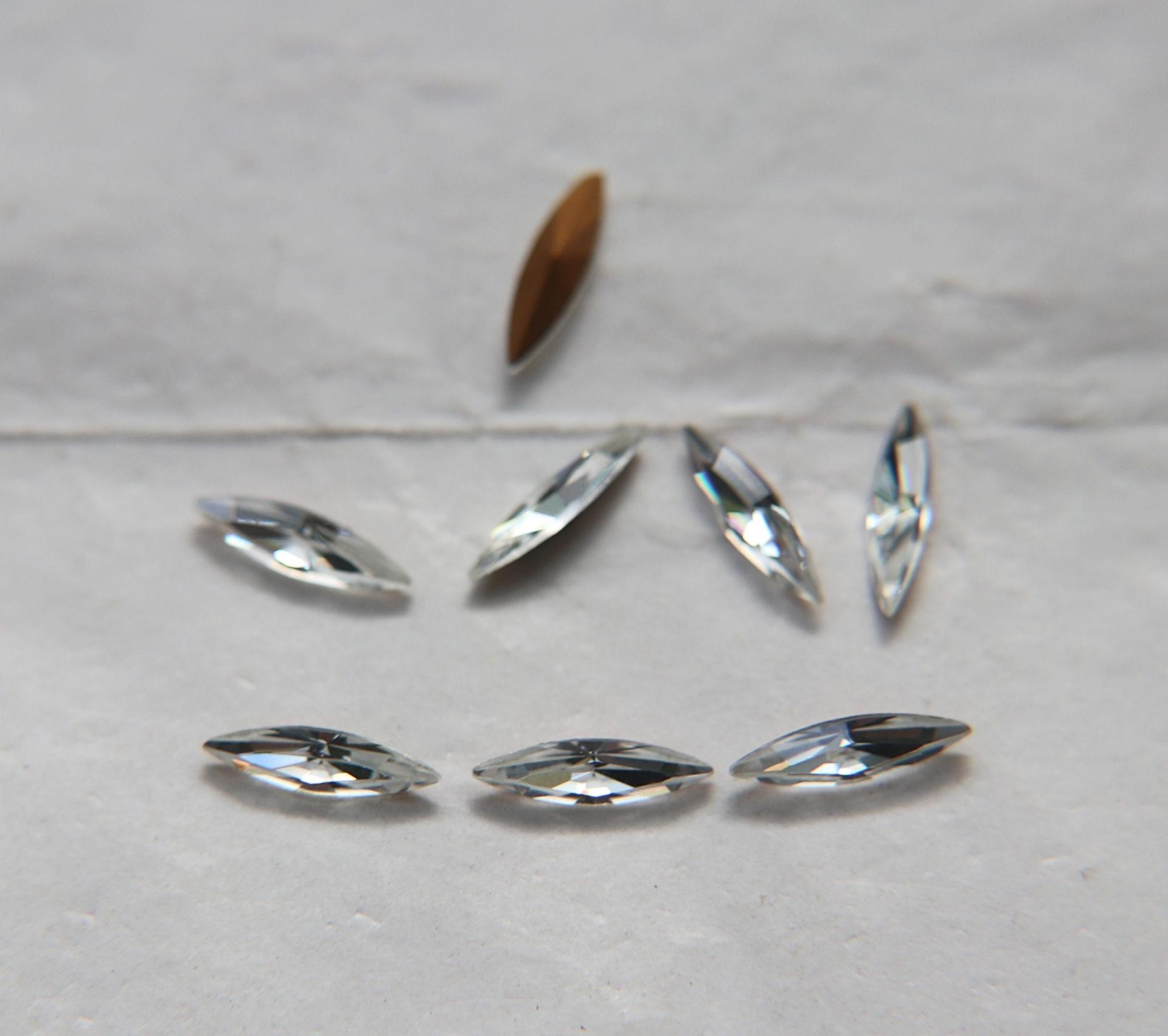 11x3mm Swarovski Crystal Marquise, New Vintage Pointy Back Navette 4200 crystals, gold foil 6/24 Pieces Jewery making stones gemstones