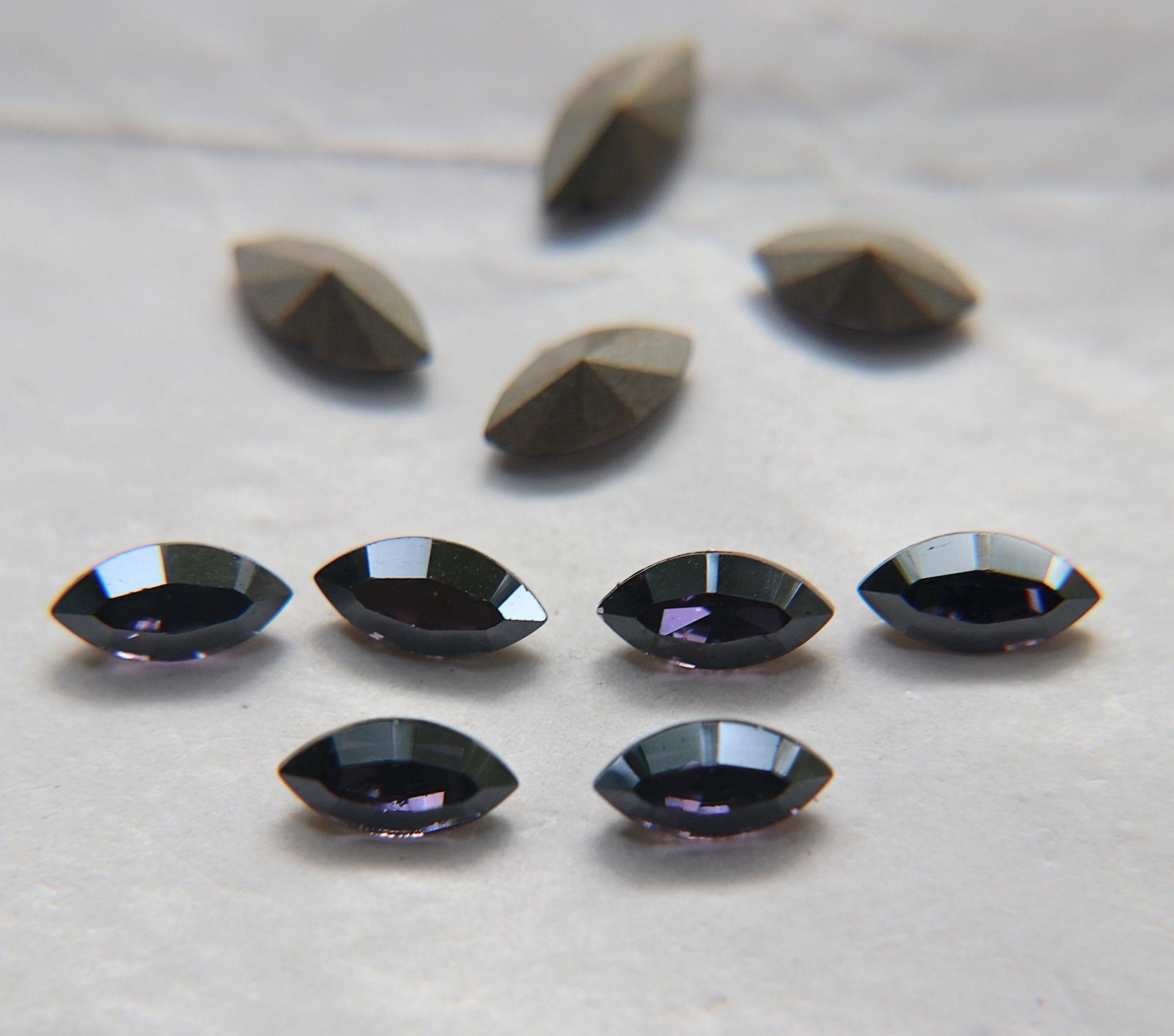10X5 mm Vintage Swarovski fancy Navette in Tanzanite Satin 36/72/144 Pieces Jewery making stones gemstones, fancy opal stones