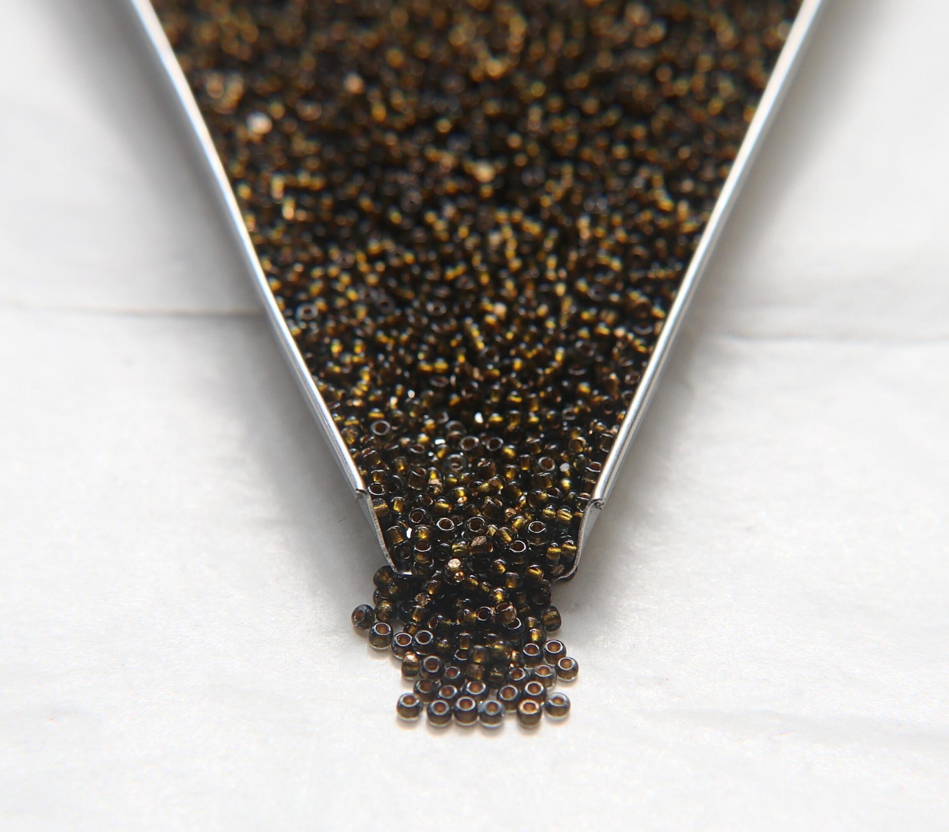 11/0 True cuts Charlotte Beads Black Diamond Antique Gold Lined 10/20/50/250/500 Grams PREMIUM SEED BEADS, Native Supply
