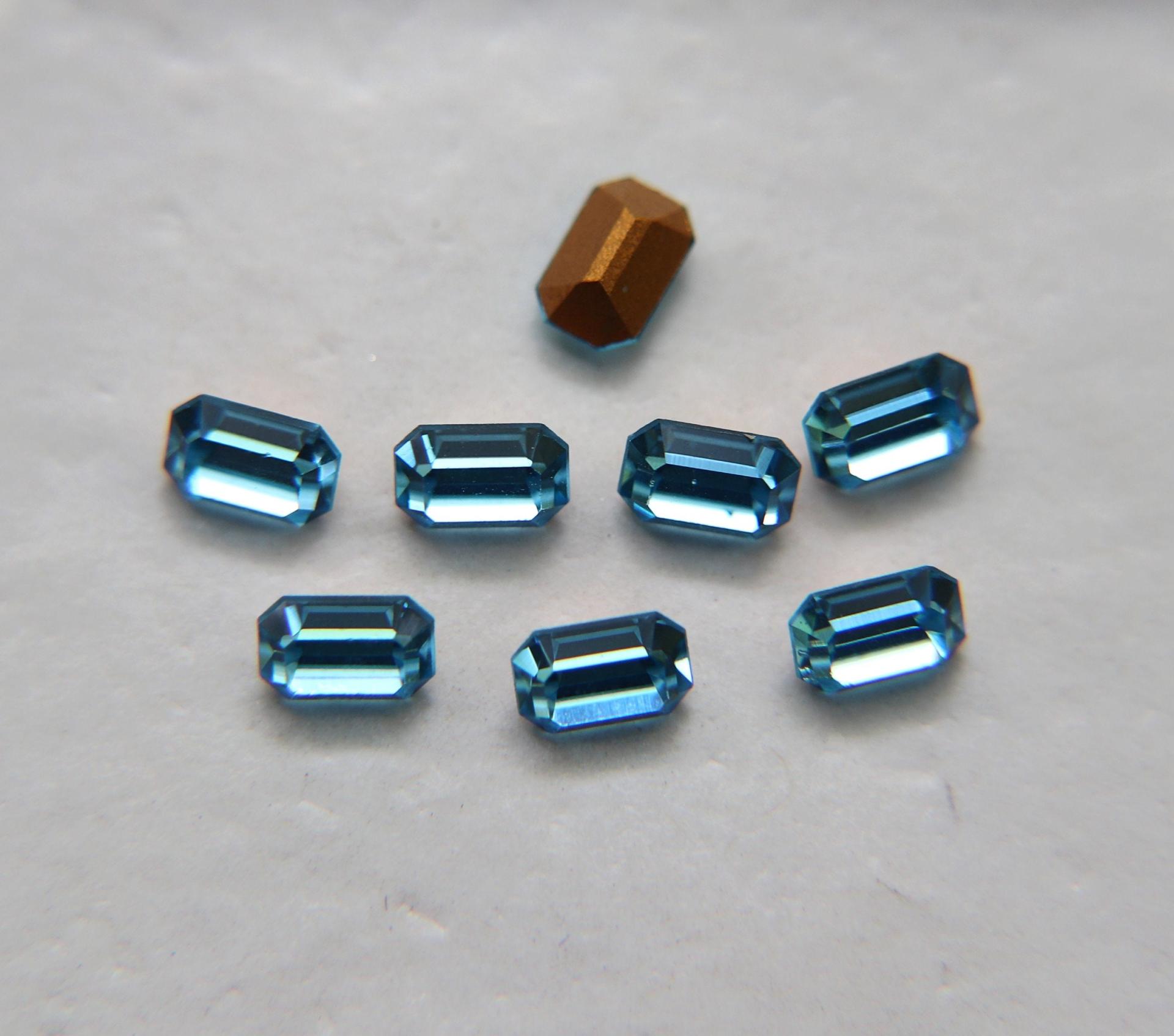 Vintage Swarovski 6x4 mm Aquamarine Octagon Shape crystal clay article 4600 Premier Crystal Rhinestones 6/12/36/72/144 Pieces gemstones