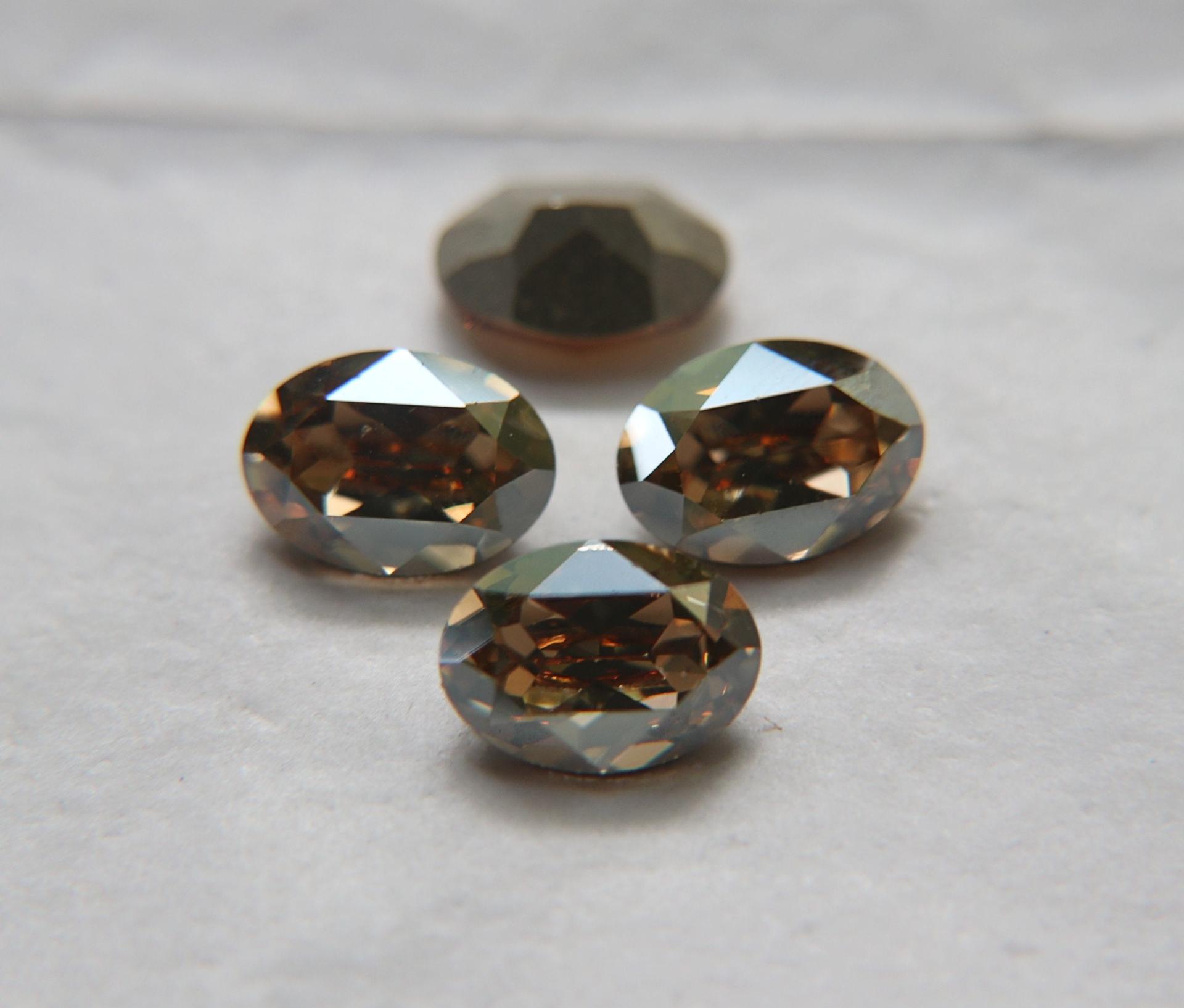 Vintage Swarovski 14x10 mm Crystal Golden Shadow Oval Shape 4128/4100 Premier Crystal Rhinestones gemstones, jewlery