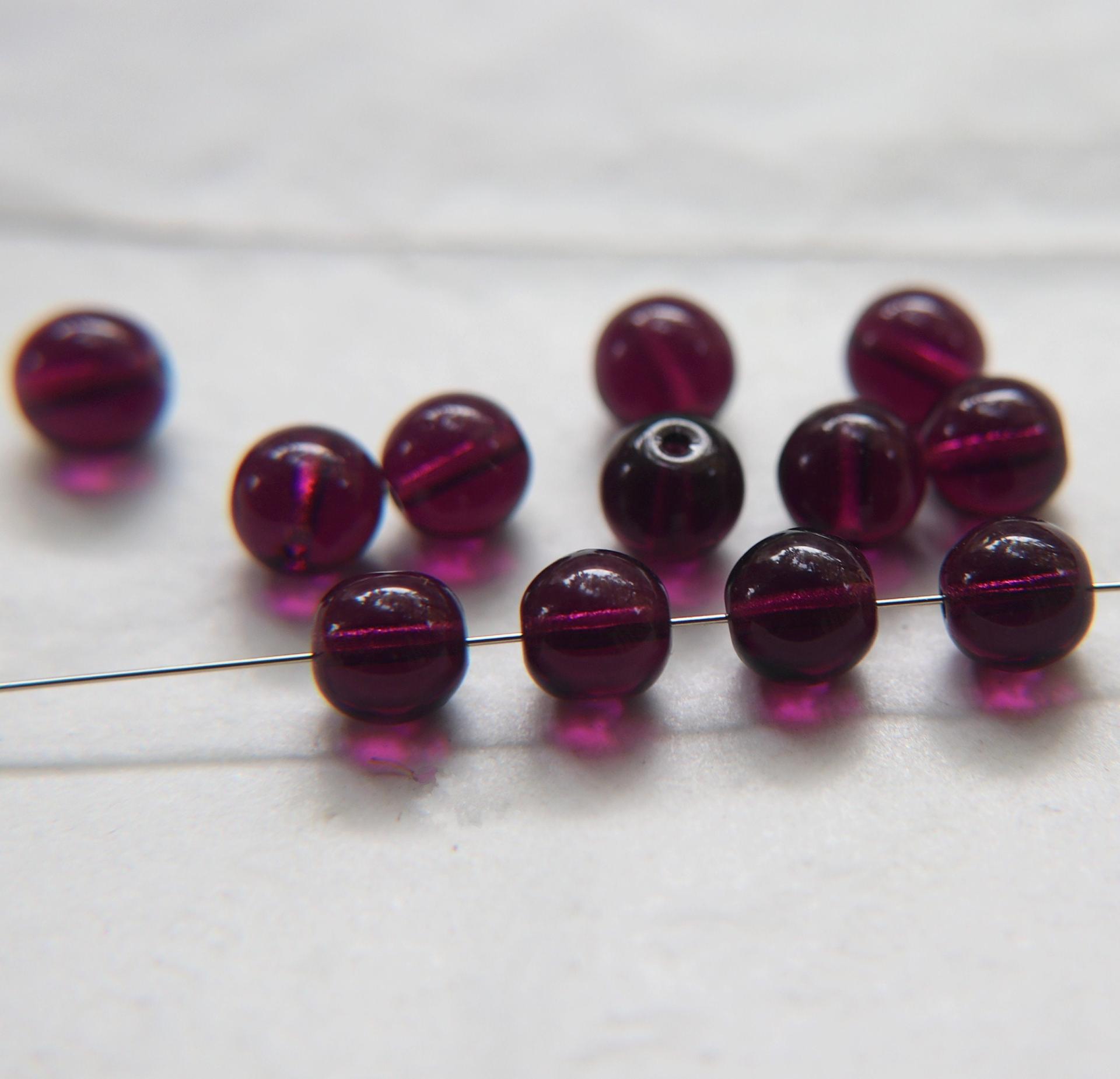 Czech Vintage Pearls 7mm Round in Amethyst 10/20/50/250/500 Pieces Jewelry making beads