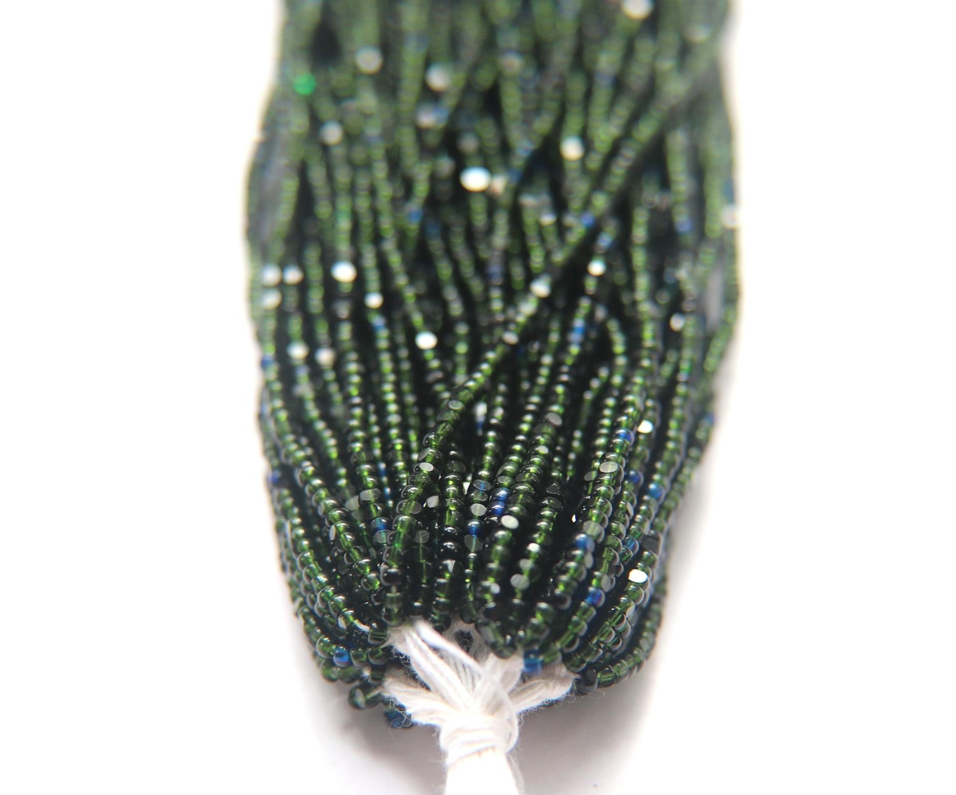 11/0 Hanks Charlotte Cut Beads Mix Transparent Dark Olivine & Monatana 1/5/25/50/100 Hanks 2.0mm glass beads, jewelry supply, findings