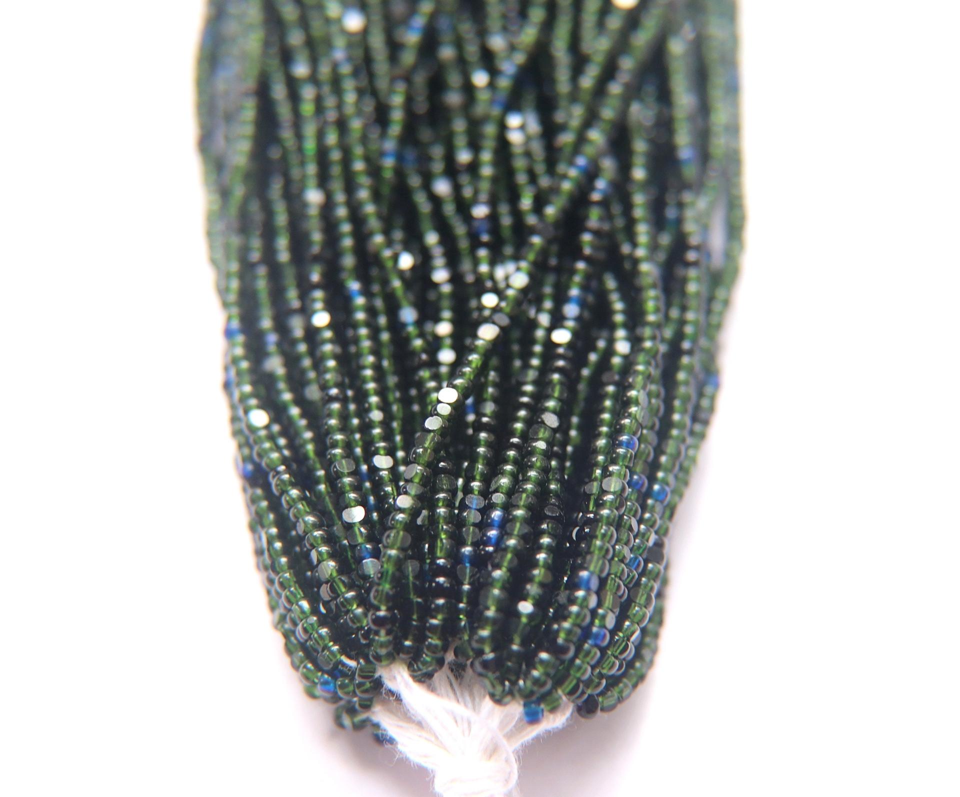 11/0 Hanks Charlotte Cut Beads Mix Transparent Dark Olivine & Monatana 1/5/25/50/100 Hanks 2.0mm glass beads, jewelry supply, findings