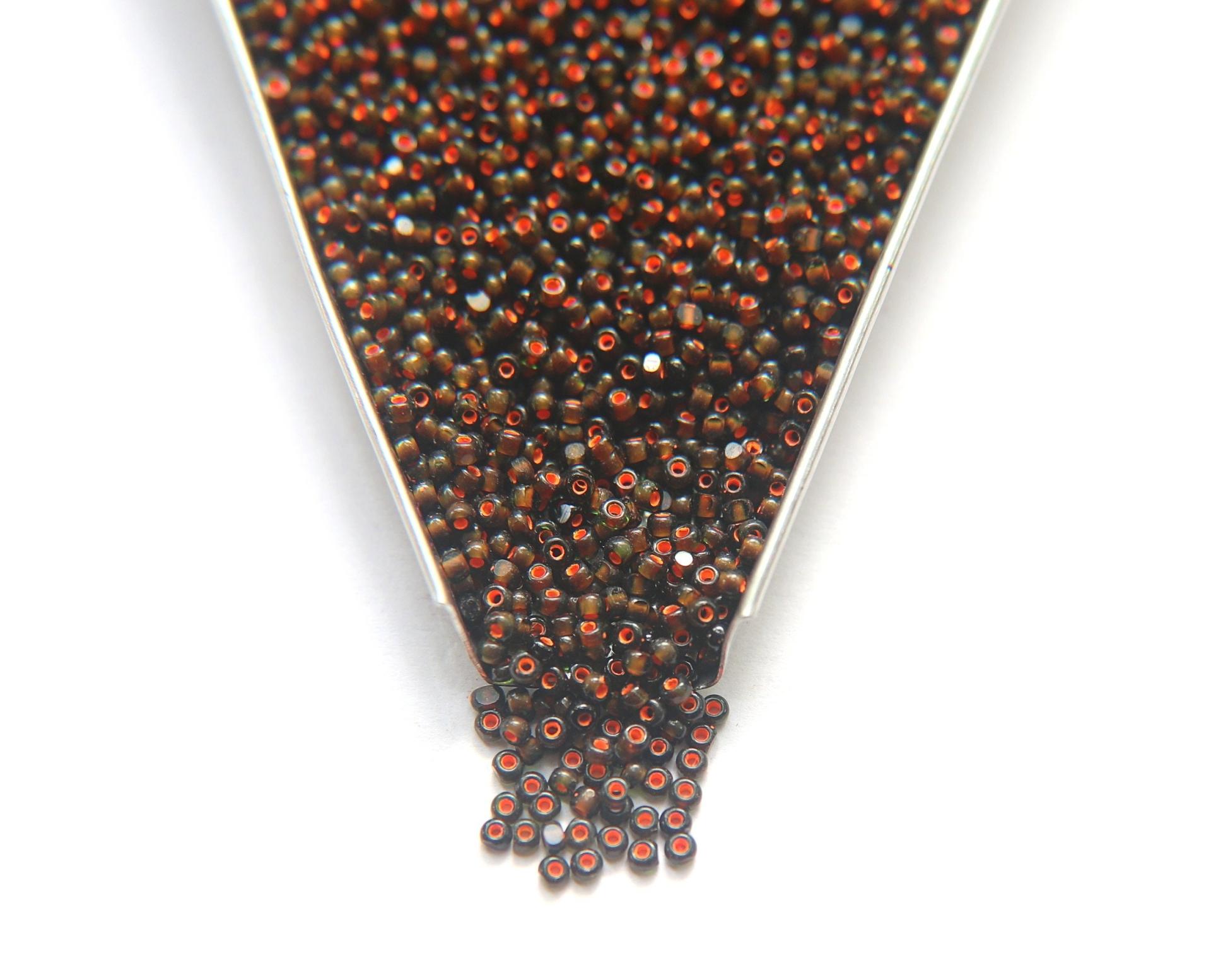 11/0 True cuts Charlotte Beads Olivine Neon Orange Lined 10/20/50/250/500 Grams PREMIUM SEED BEADS, Native Supply