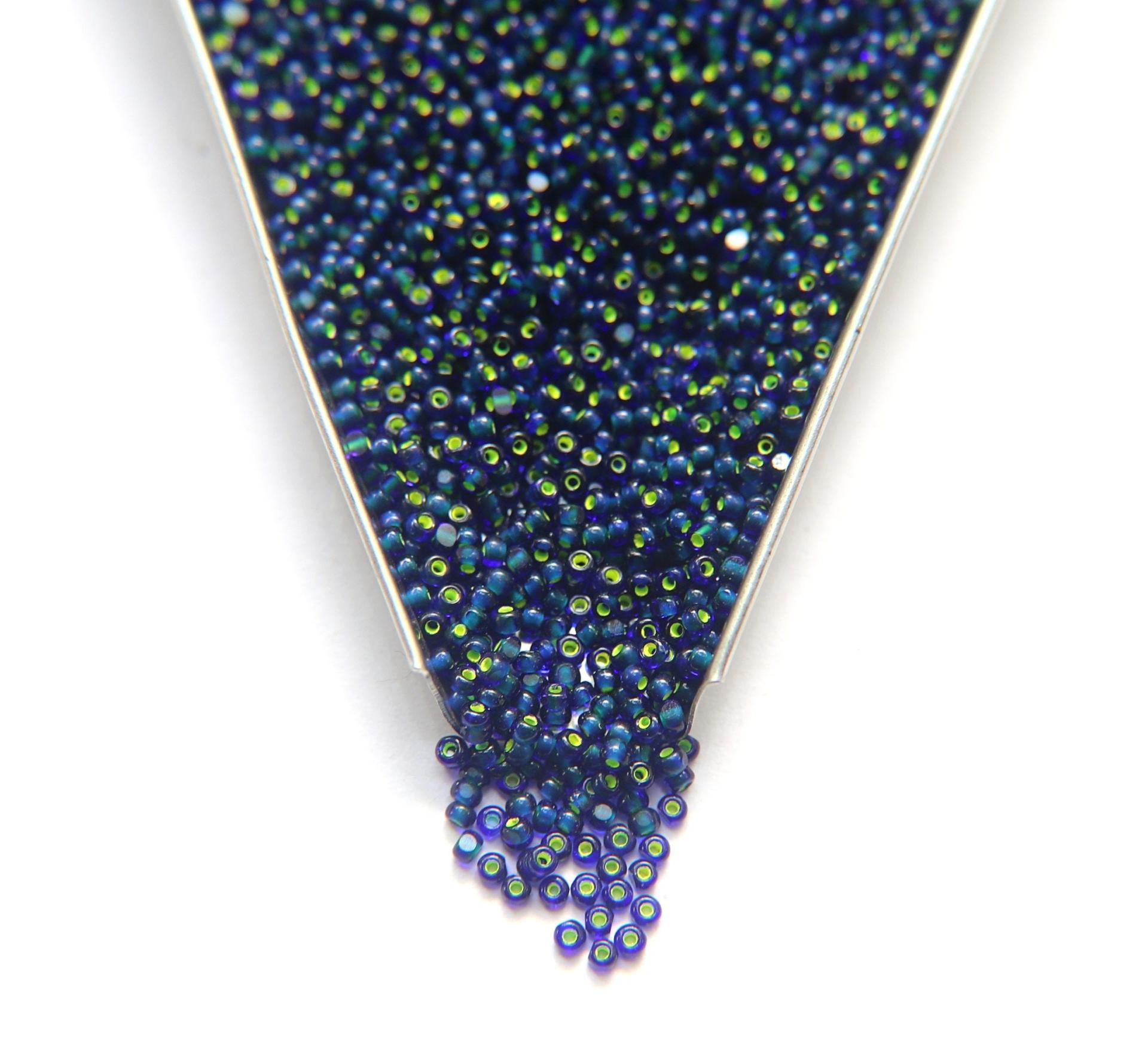 11/0 True cuts Charlotte Beads Royal Blue Neon Yellow Lined 10/20/50/250/500 Grams PREMIUM SEED BEADS, Native Supply