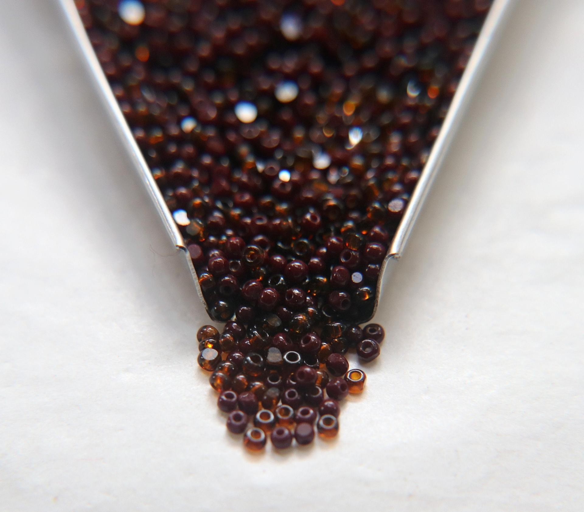 11/0 Charlotte true Cut Beads 2MM Opaque Chocolate Brown Smoked Topaz Mix 10/20/50/250/500 Grams jewelry supply, findings, craft supply