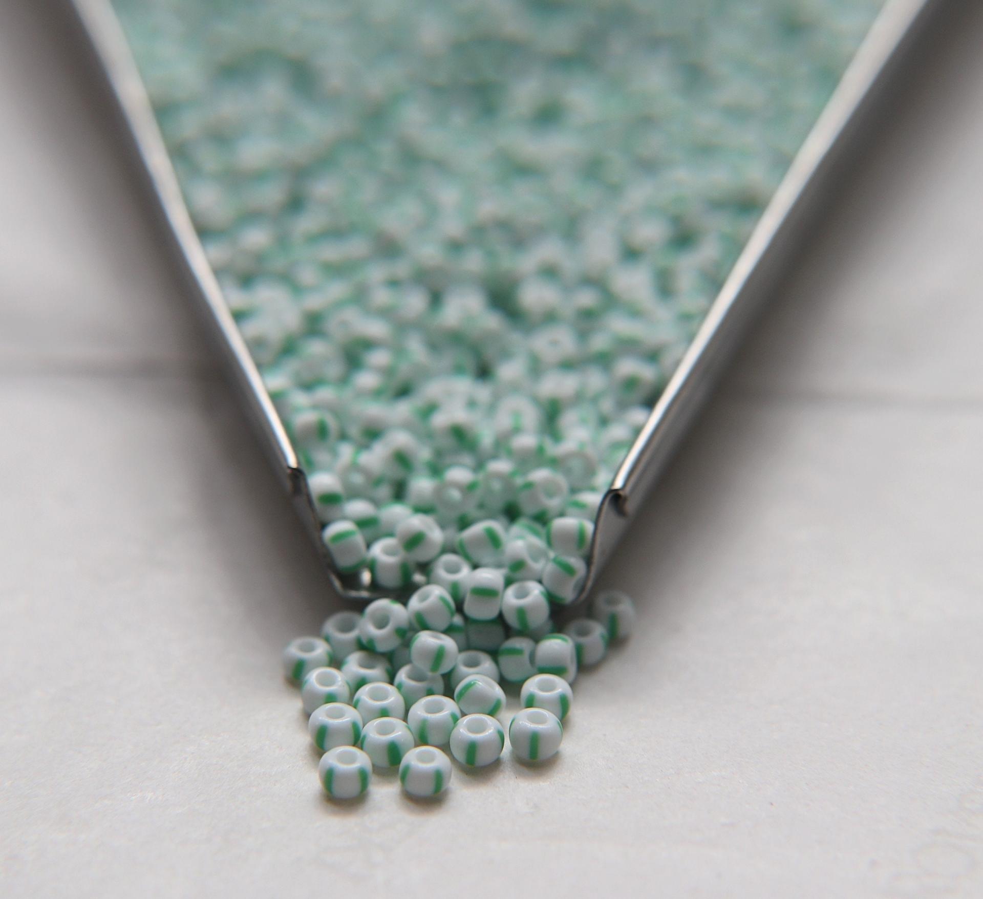 8/0 Opaque Stripes SEED BEADS PRECIOSA Traditional Czech Beads™ (13 Colors) mix beads, embroidery materials, craft supplies, native supply