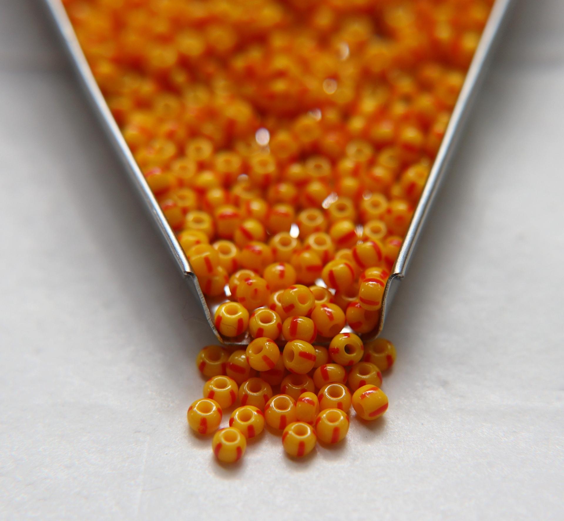 8/0 Opaque Stripes SEED BEADS PRECIOSA Traditional Czech Beads™ (13 Colors) mix beads, embroidery materials, craft supplies, native supply
