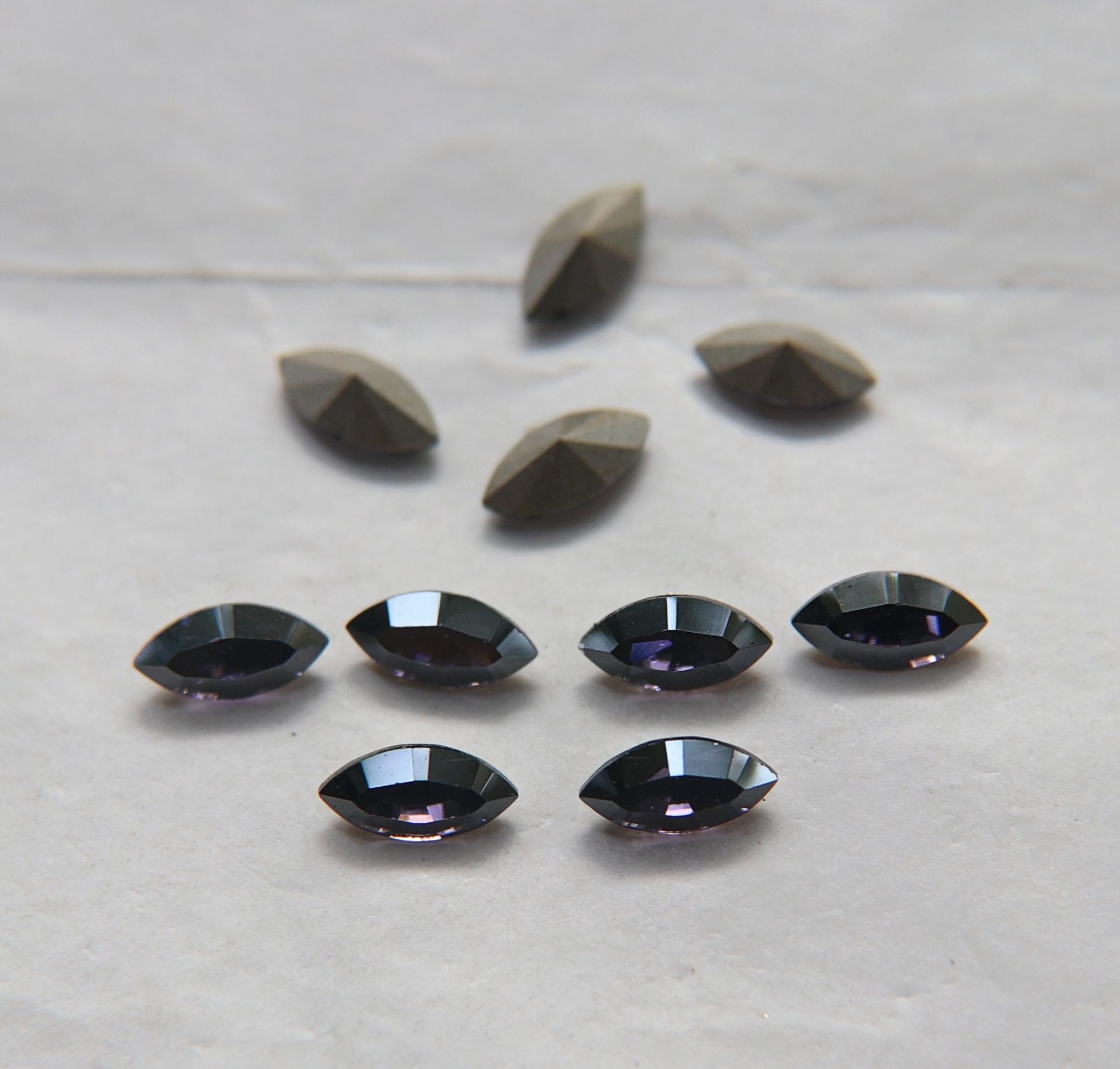 10X5 mm Vintage Swarovski fancy Navette in Tanzanite Satin 36/72/144 Pieces Jewery making stones gemstones, fancy opal stones