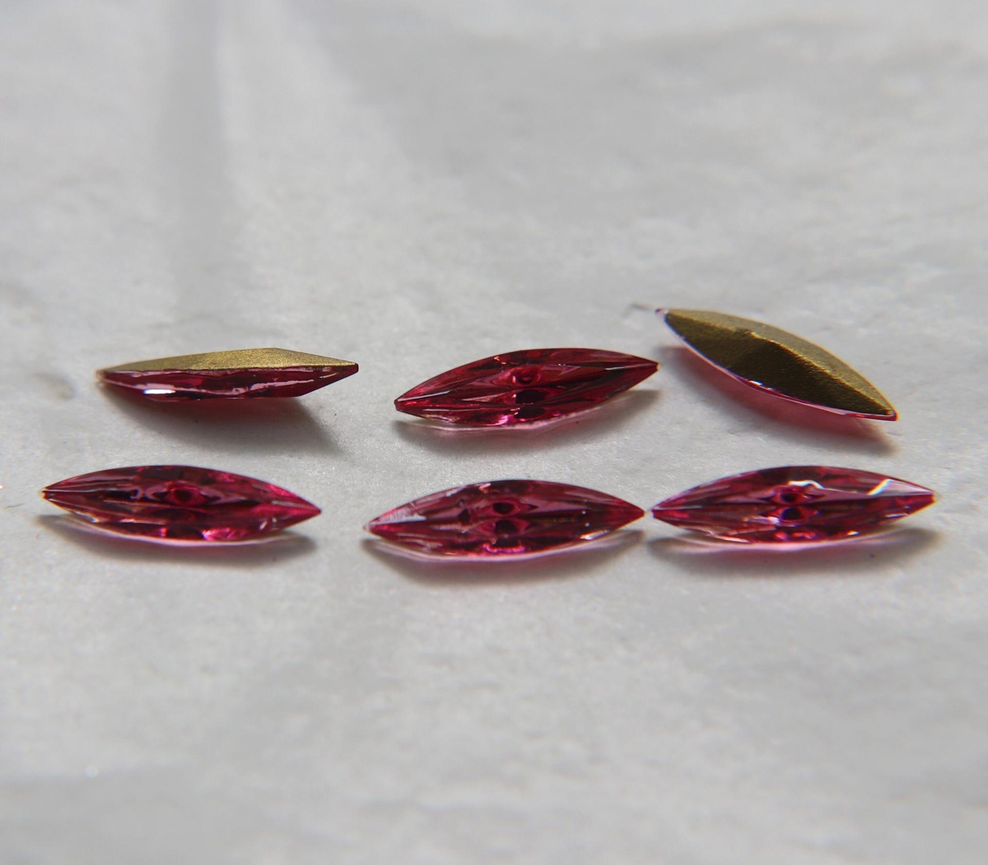 15x4mm Swarovski Rose Marquise, New Vintage Pointy Back Navette 4200 crystals, gold foil 6/12/36/72/144 Pieces Jewery making stones