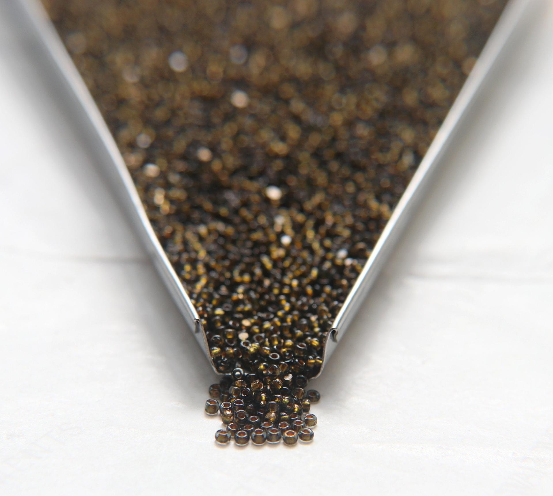 11/0 True cuts Charlotte Beads Black Diamond Antique Gold Lined 10/20/50/250/500 Grams PREMIUM SEED BEADS, Native Supply