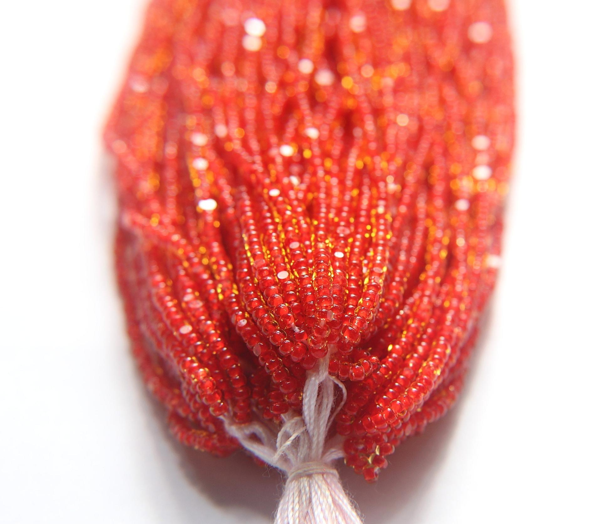 11/0 Hanks Charlotte Cut Beads Honey Red Lined 1/5/25/50/100 Hanks 2.0mm jewellery NATIVE rare glass beads, jewelry supply,