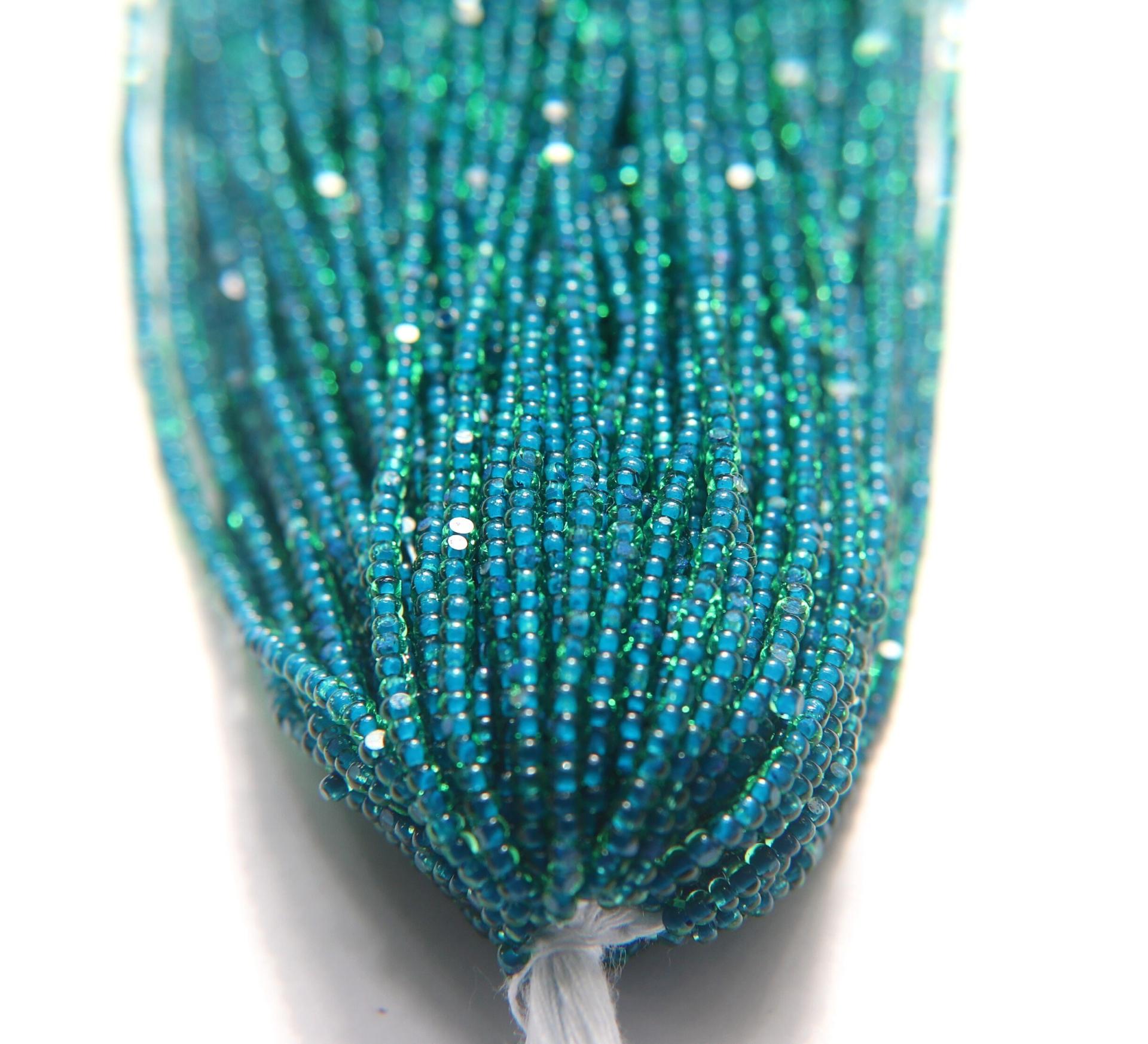 11/0 Hanks Charlotte Cut Beads Light Green Blue Lined 1/5/25/50/100 Hanks 2.0mm jewellery NATIVE rare glass beads, jewelry supply,