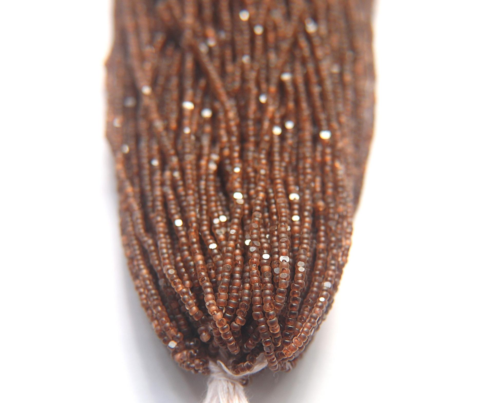 13/0 Hanks Charlotte Cut Beads Crystal Matt Mocca Lined 1/5/25/50/100 Hanks 1.6mm glass beads, native jewelry supply, findings