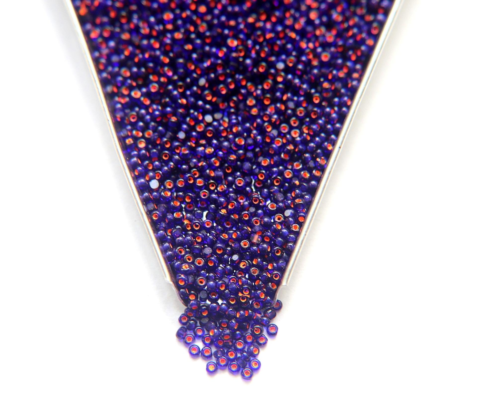 11/0 True cuts Charlotte Beads Royal Blue Neon Orange Lined 10/20/50/250/500 Grams PREMIUM SEED BEADS, Native Supply