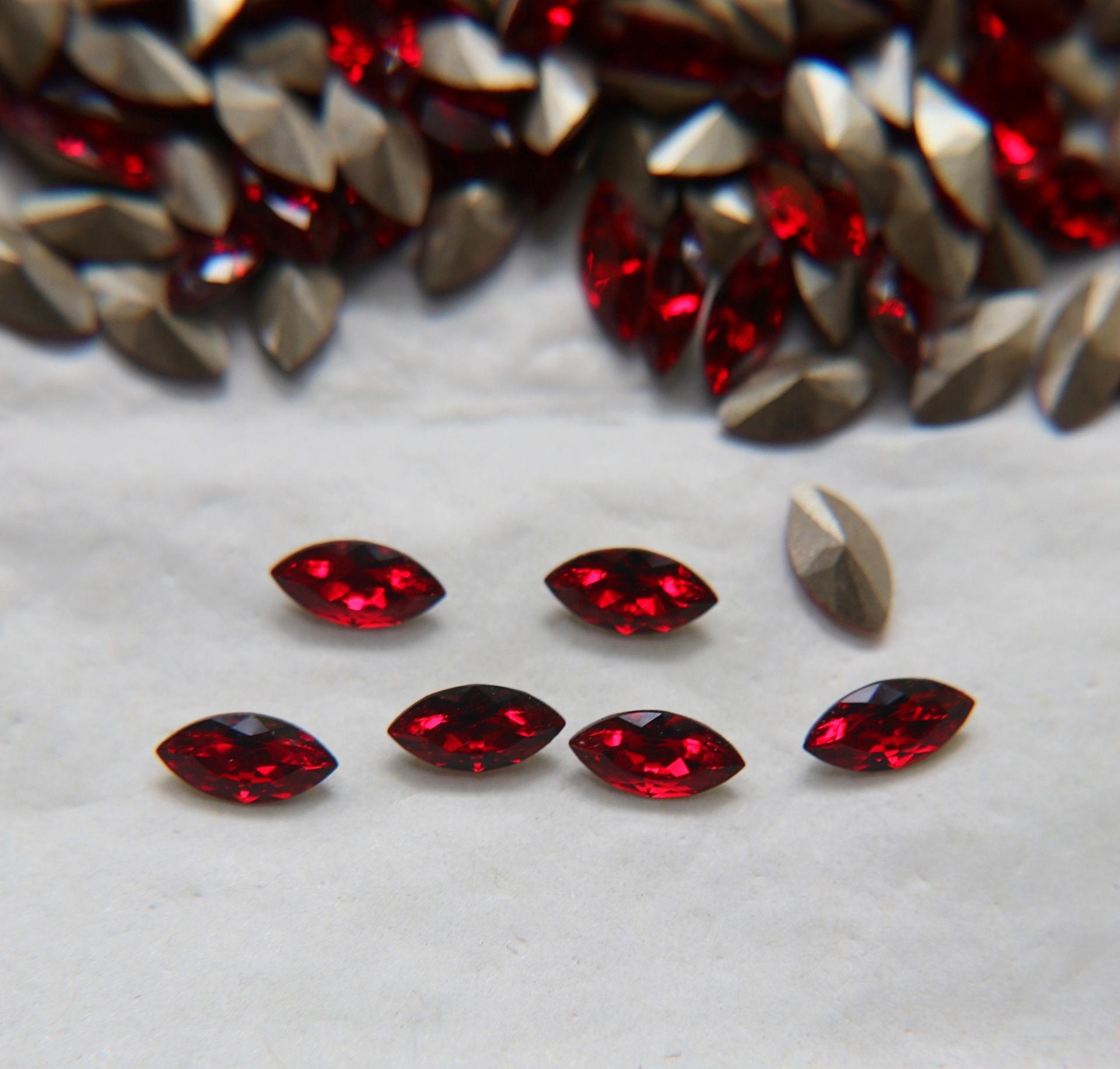 10X5 mm Vintage Swarovski fancy Navette in Siam 36/72/144 Pieces Jewery making stones gemstones, fancy opal stones