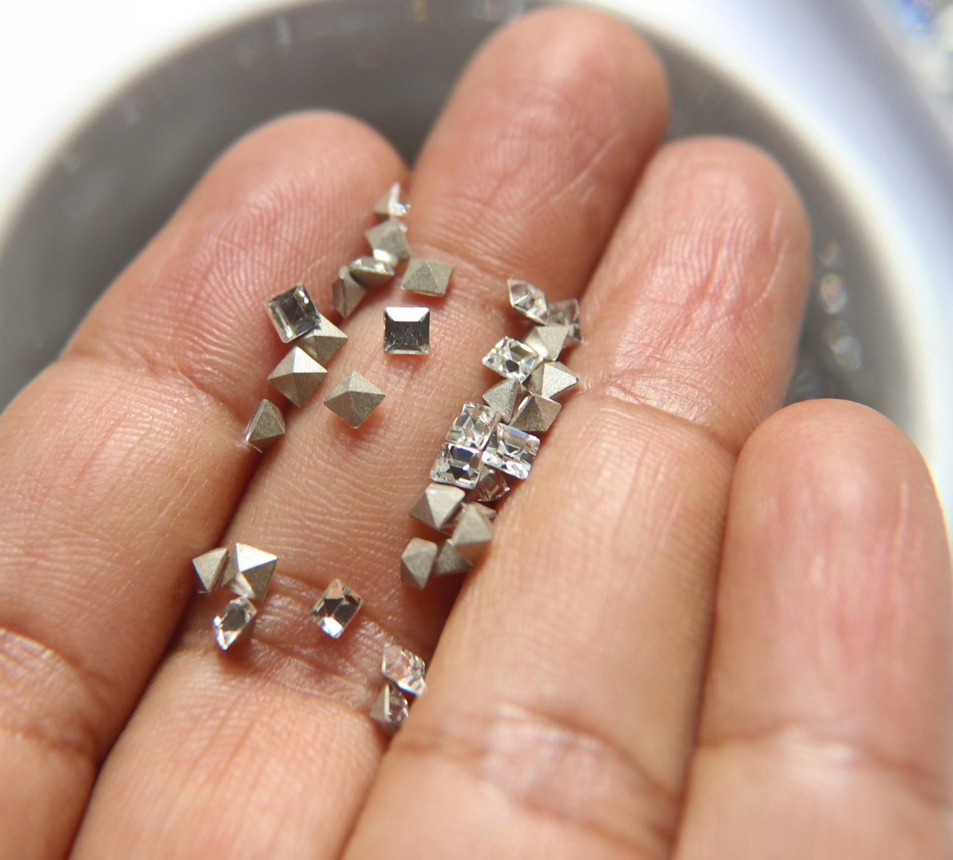 Swarovski #4428 3X3 MM Square Fancy Stone Crystal 4 colors 12/36/144/720 Pieces jewelry making, embellishment, vintage findings, rare tools