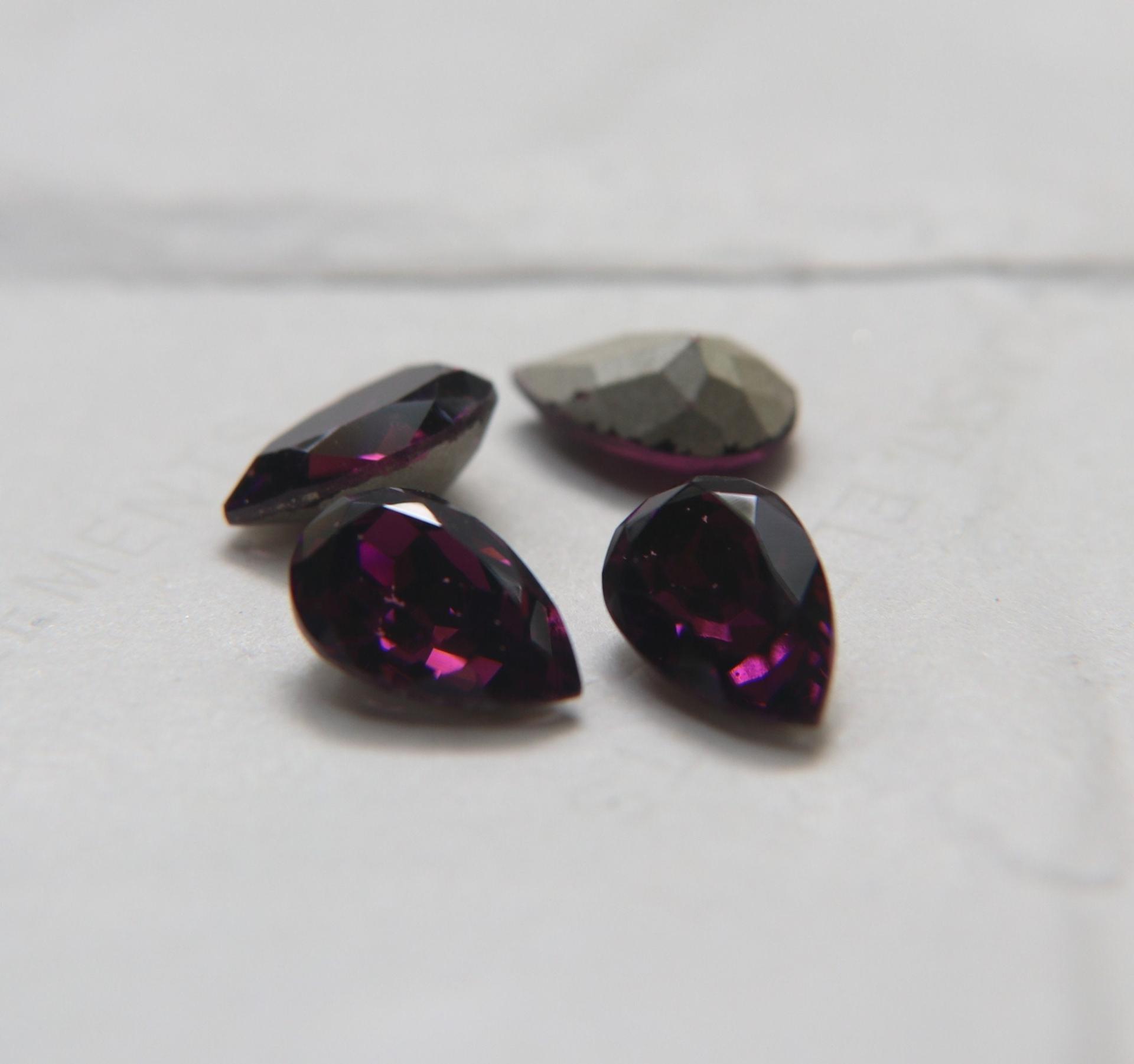 Vintage Swarovski 13x8.5 mm Amethyst Pear Shape Premier Crystal Rhinestones 2/6/24/72/144 Pieces gemstones, jewlery