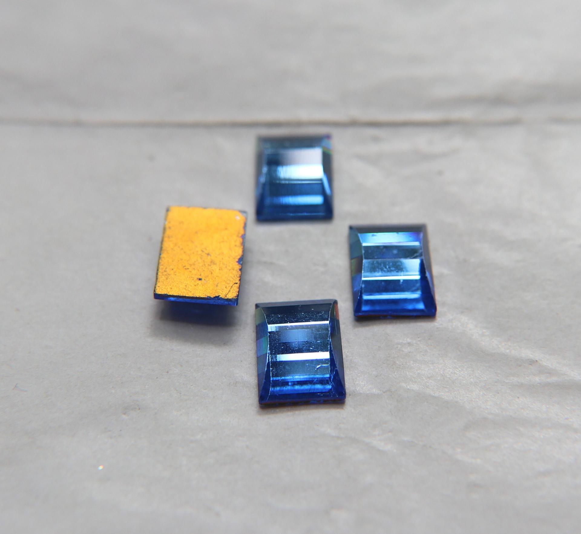 Swarovski 14x10 mm Vintage Crystal Flat Back Rectangle foiled 2/6 Pieces