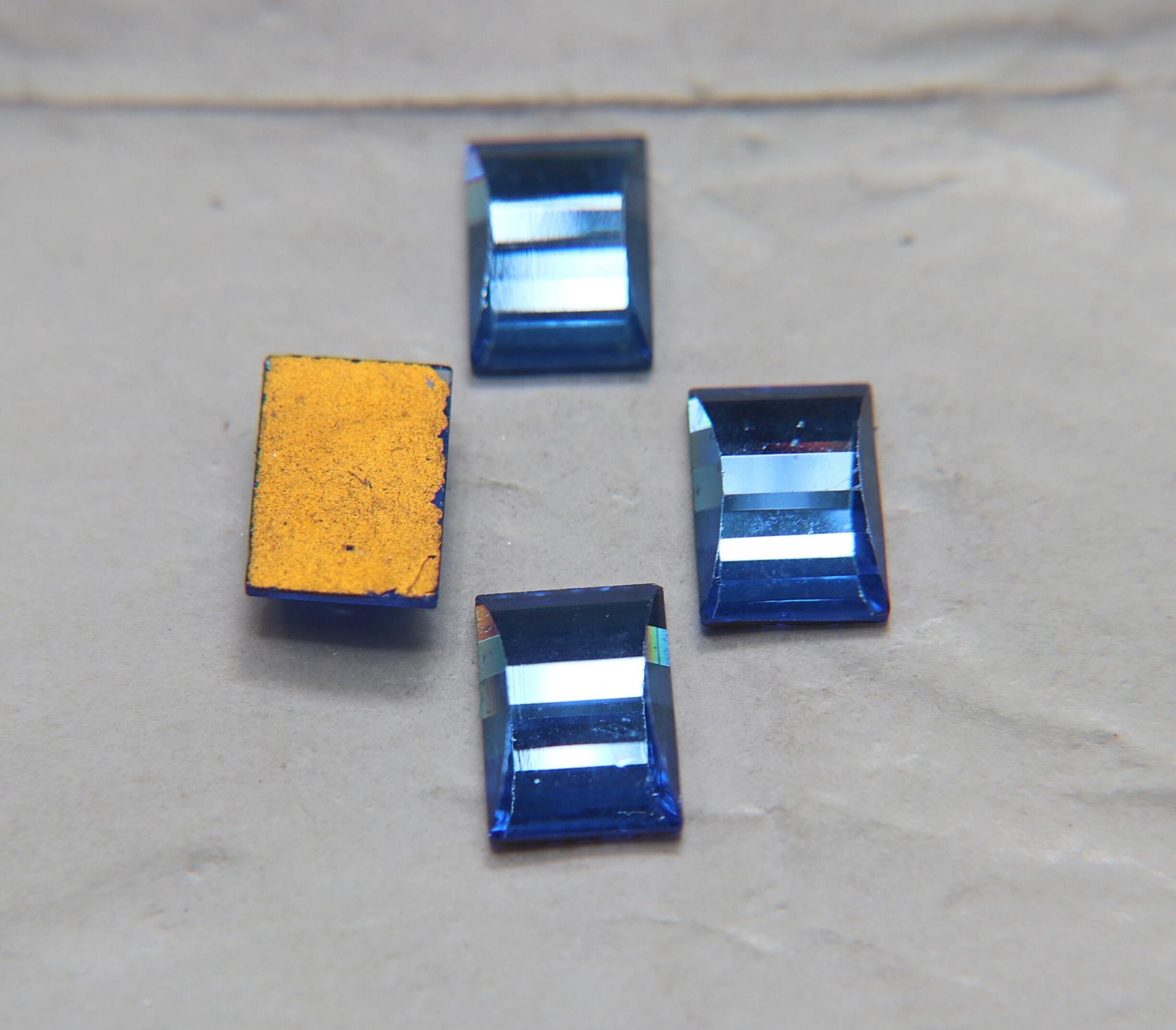 Swarovski 14x10 mm Vintage Crystal Flat Back Rectangle foiled 2/6 Pieces
