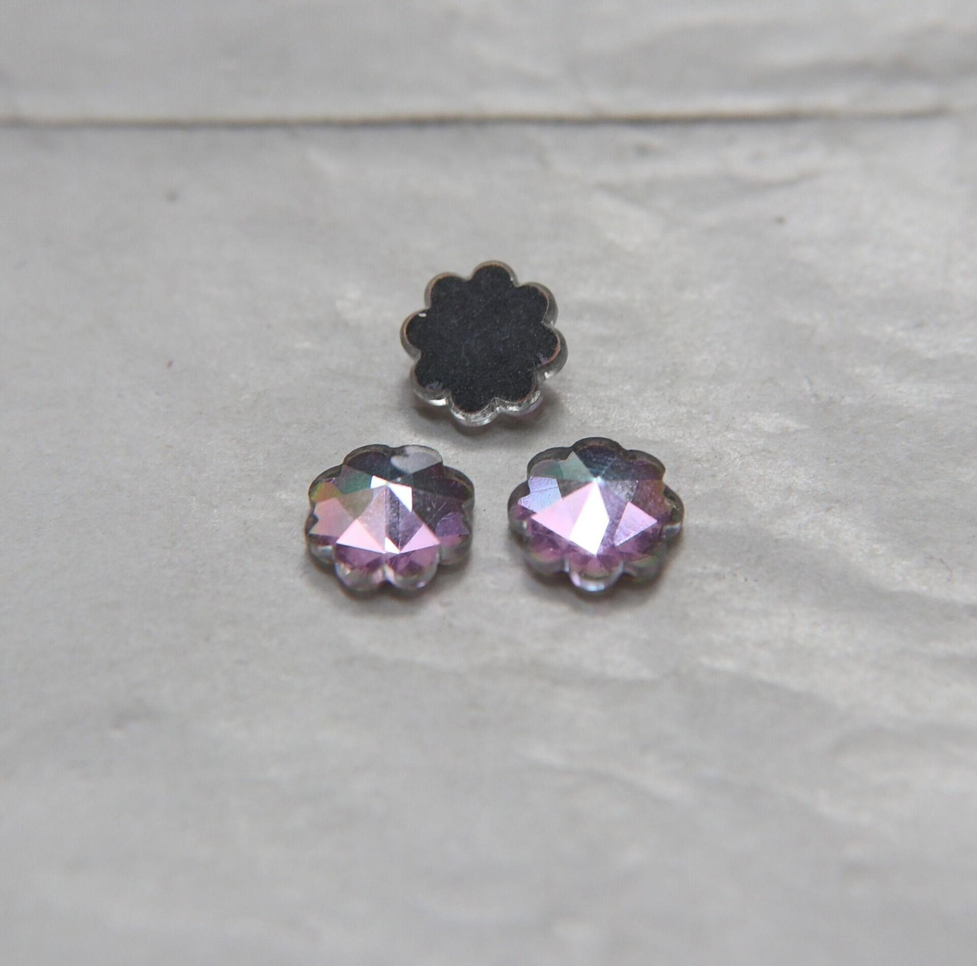 12mm Swarovski Vintage Flower Foiled Flat Back Rhinestones in VITRAIL LIGHT 2/6/12/36/72 pieces Vintage findings, jewellery parts