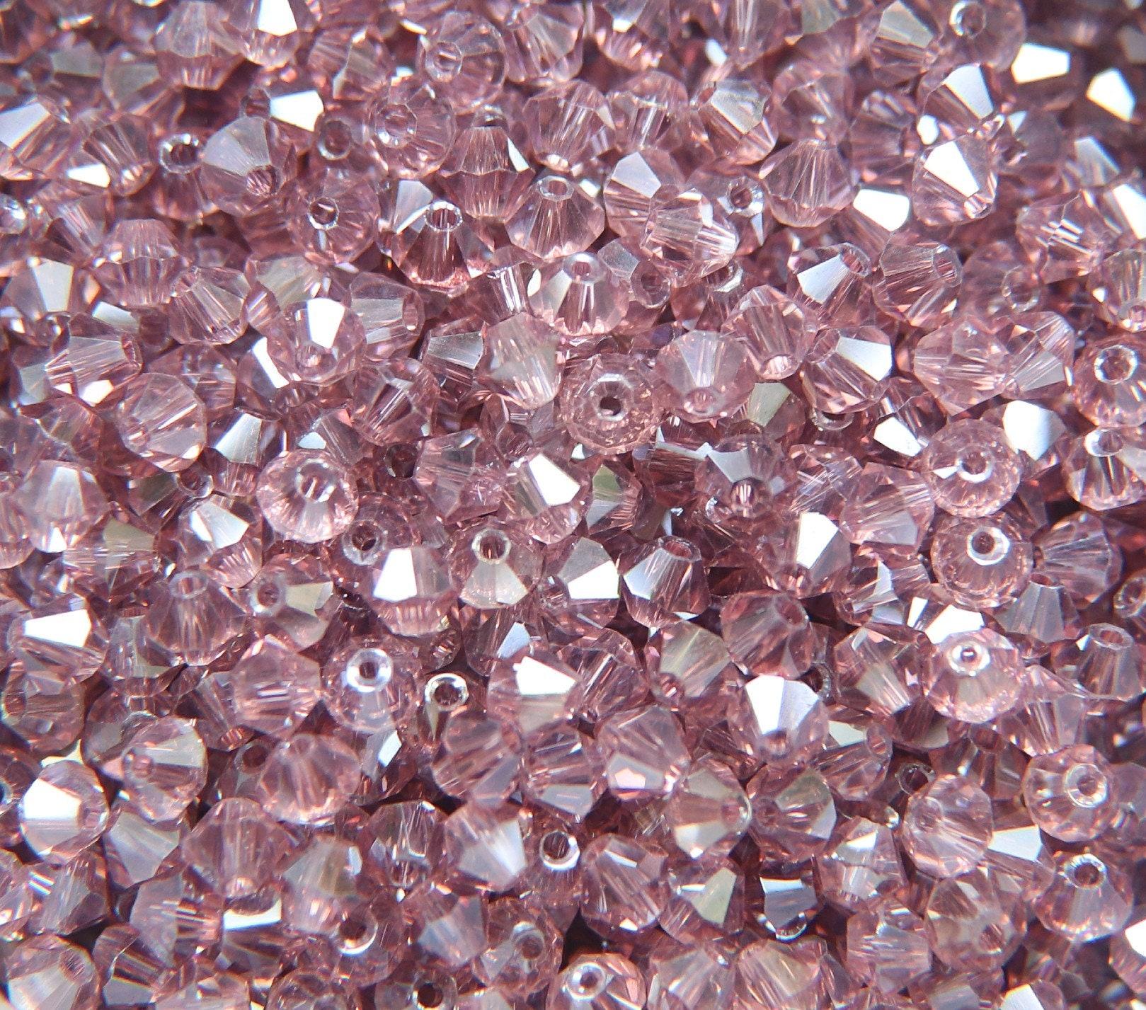 4mm Swarovski Light Amethyst Silver Shade Bicones Beads 36/72/144/432/720 Pieces PREMIUM MATERIALS,embroidery materials, jewelry supplies