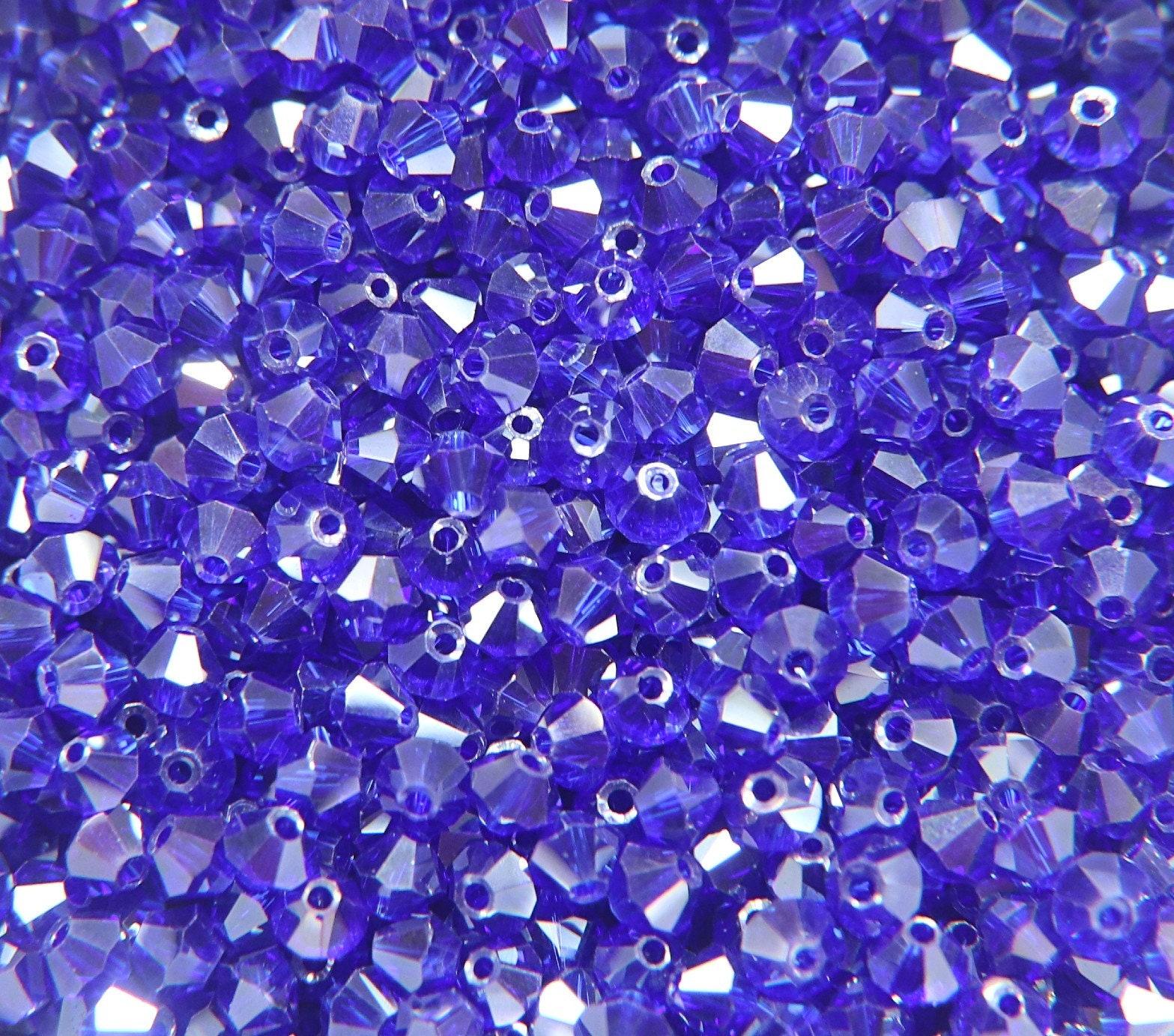 4mm Swarovski Cobalt Silver Shade Bicones Beads 36/72/144/432/720 Pieces PREMIUM MATERIALS,embroidery materials, jewelry supplies