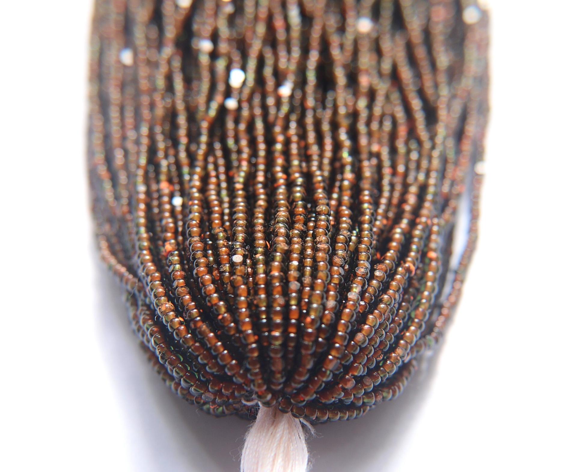 11/0 Hanks Charlotte Cut Beads Green Neon Orange Lined 1/5/25/50/100 Hanks 2.0mm jewellery NATIVE rare glass beads, jewelry supply,