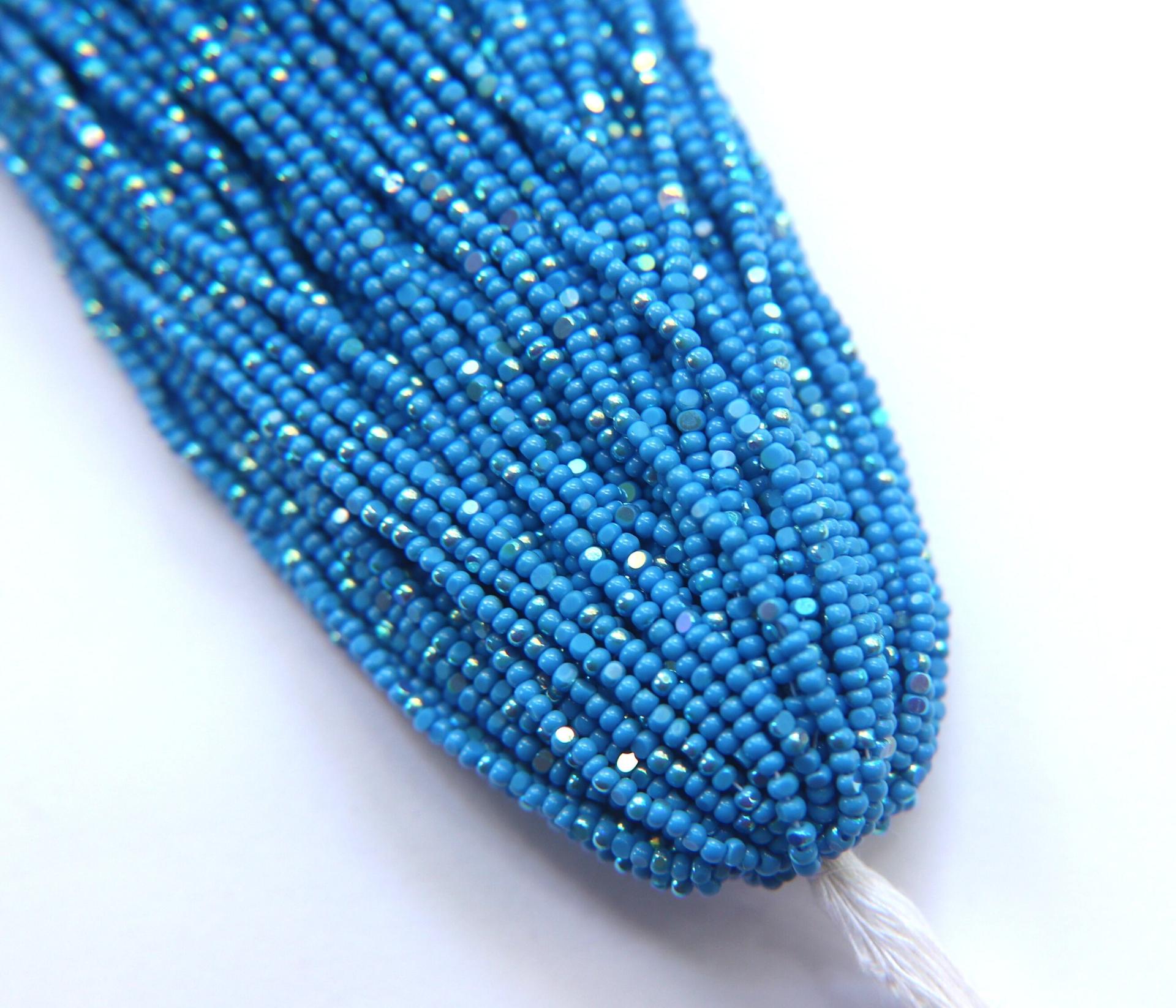 11/0 Hanks Charlotte Cut Beads Patina Opaque Deep Turquoise Blue Aurore Boreale 1/5/25/50/100 Hanks PREMIUM SEED BEADS, Native Supplie