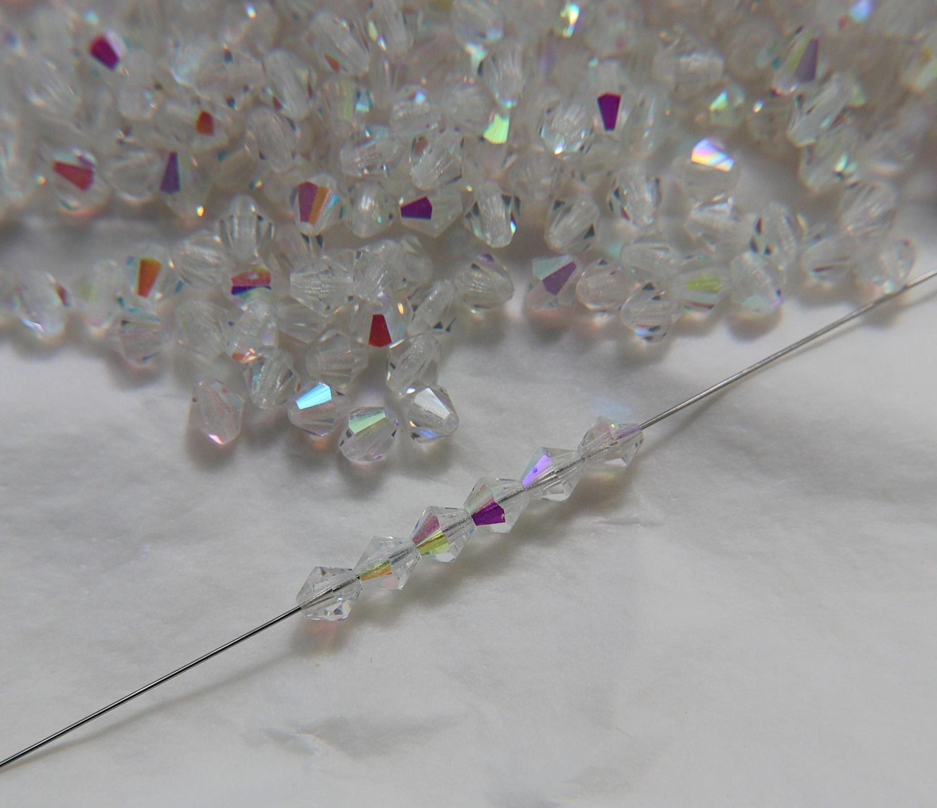 5mm Vintage Czech Preciosa Crystal Titania Solid Bicone 3600 Pieces rainbow beads, jewelry making, couture