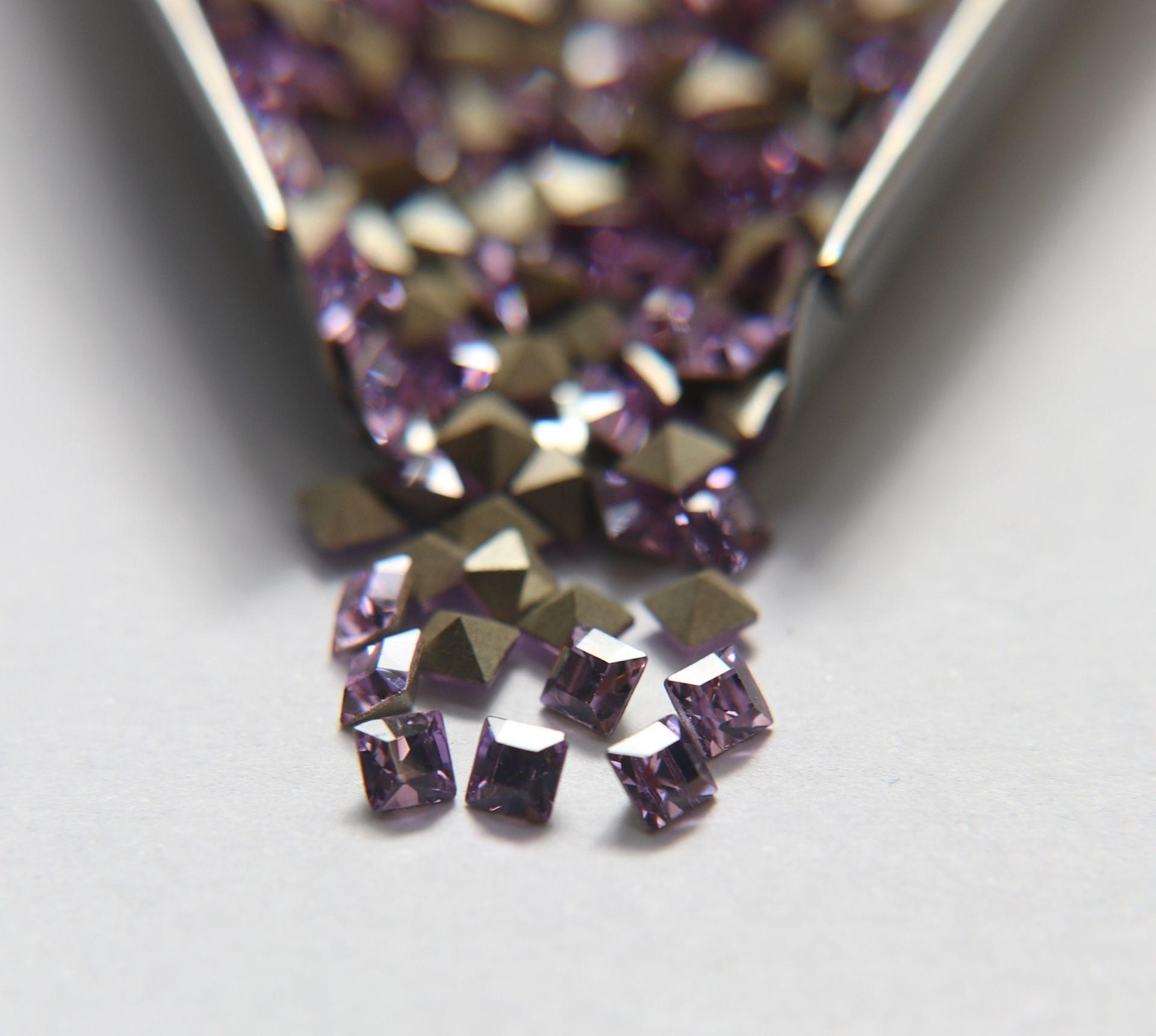 Swarovski #4428 3X3 MM Square Fancy Stone Crystal 4 colors 12/36/144/720 Pieces jewelry making, embellishment, vintage findings, rare tools