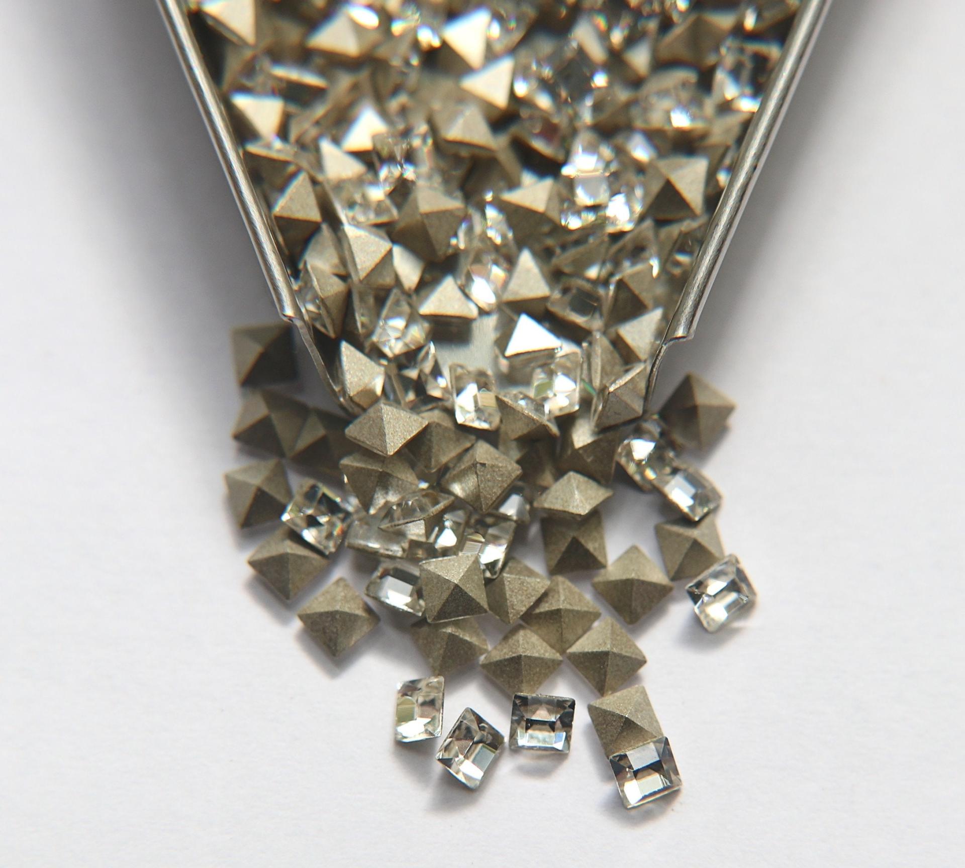 Swarovski #4428 3X3 MM Square Fancy Stone Crystal 4 colors 12/36/144/720 Pieces jewelry making, embellishment, vintage findings, rare tools