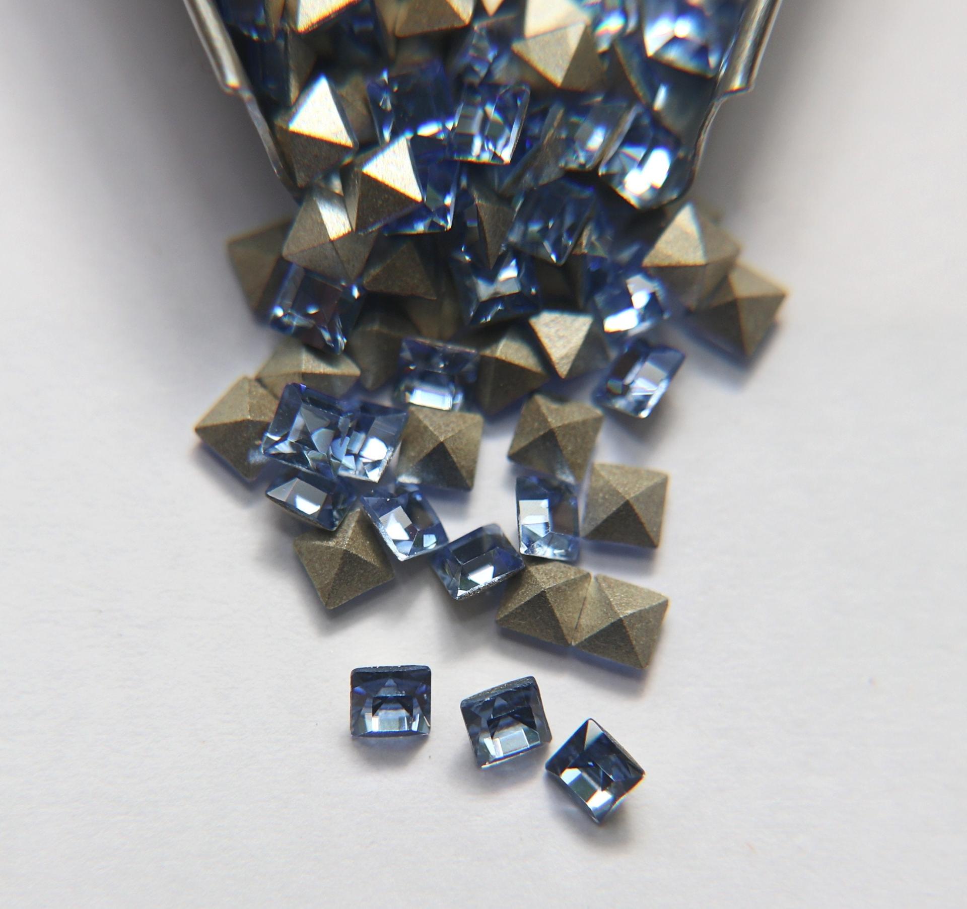Swarovski #4428 3X3 MM Square Fancy Stone Crystal 4 colors 12/36/144/720 Pieces jewelry making, embellishment, vintage findings, rare tools