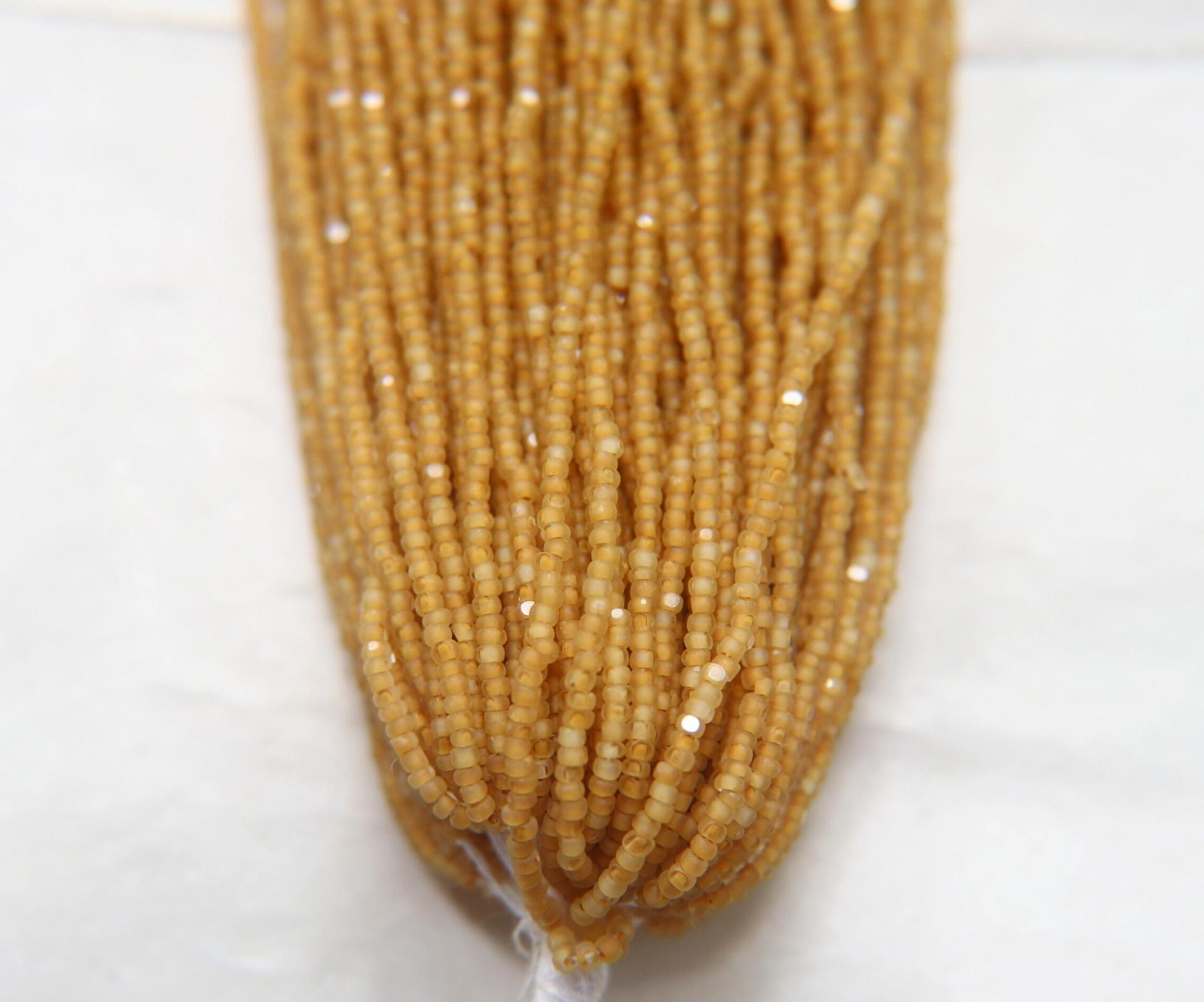13/0 Hanks Charlotte Cut Beads Crystal Crystal Matt Light Topaz Lined 1/5/25/50/100 Hanks 1.6mm glass beads, native jewelry supply, findings