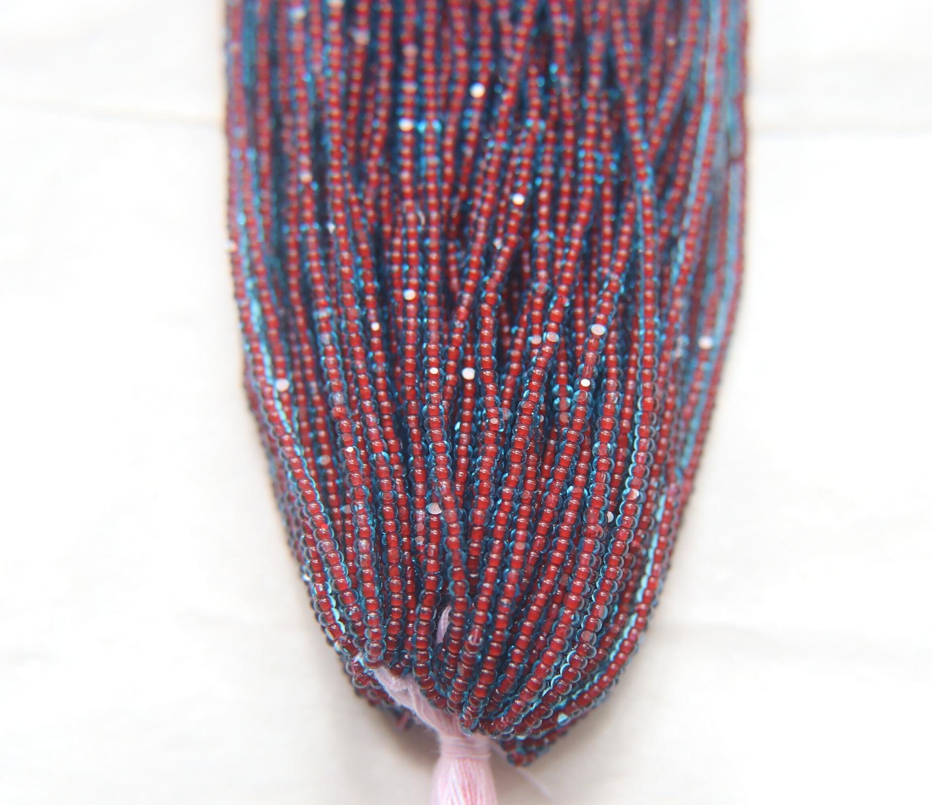 13/0 Hanks Charlotte Cut Beads Aqua Coral Lined 1/5/25/50/100 Hanks jewellery rare glass beads, jewelry supply, findings